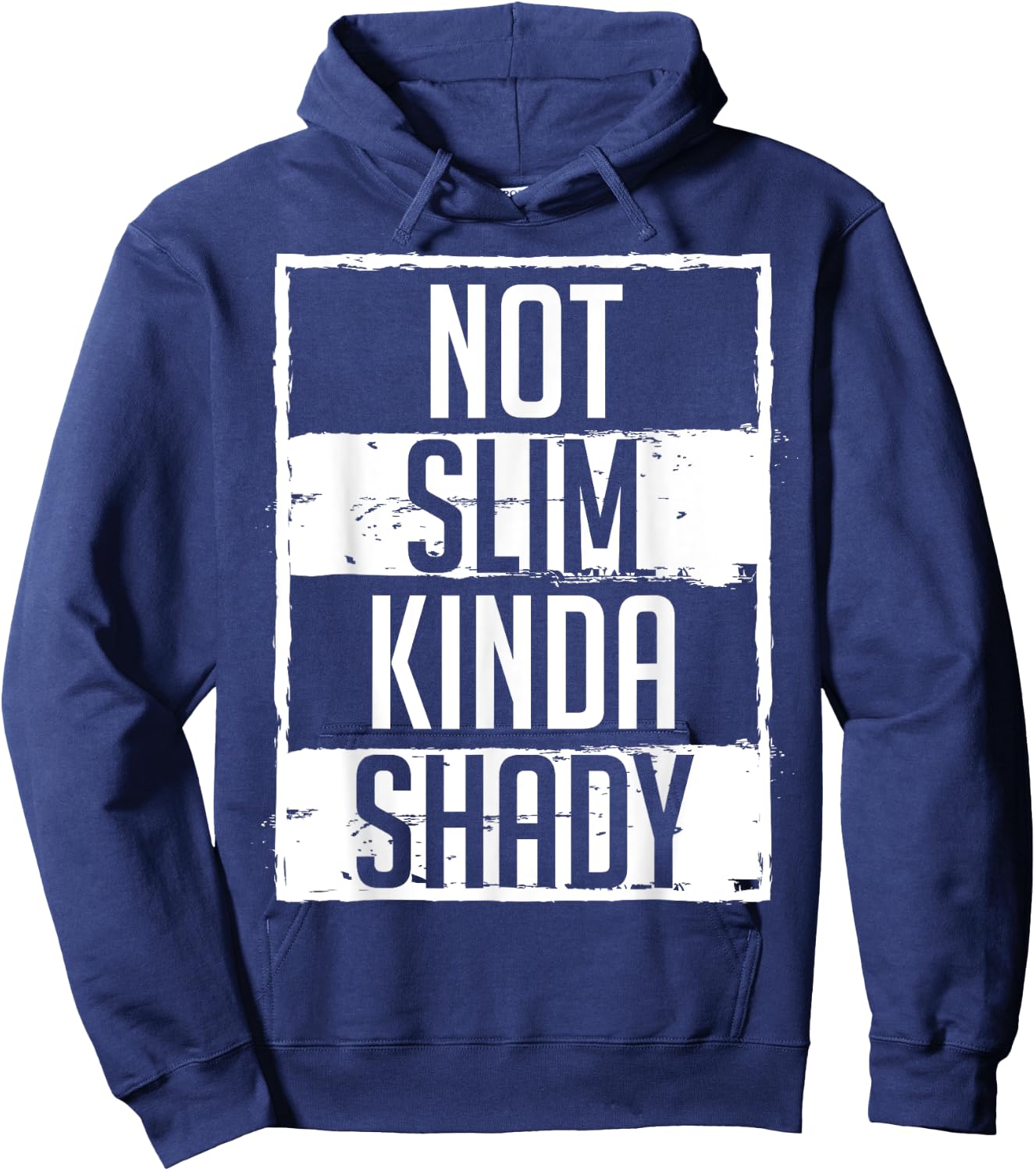 Pilates Dumbbell Fit Healthy Lifestyle Women's Not Slim Kinda Shady Chubby Gym Design Black Small Classic Fit Modern Classic Short Sleeve Hoodie - Hoodie | Navy
