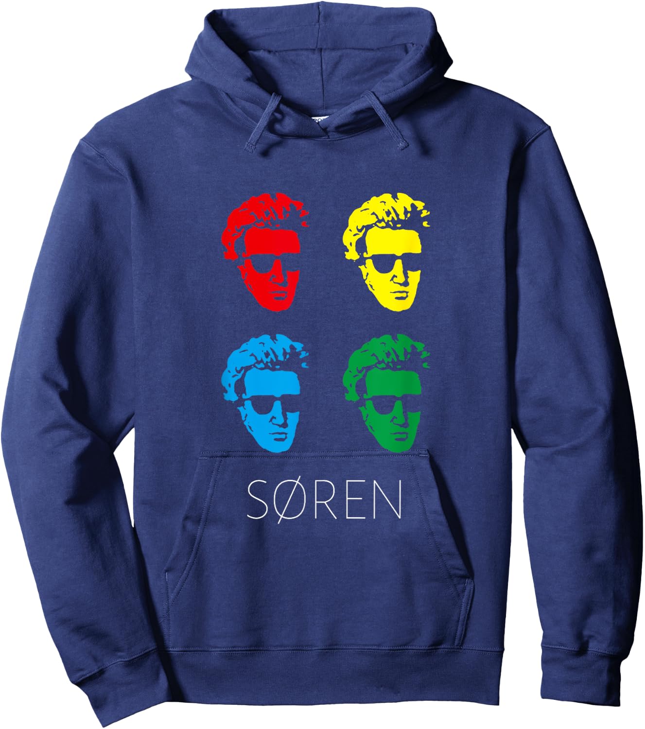 Soren Kierkegaard Pop Art Philosopher Hoodie - Hoodie | Navy