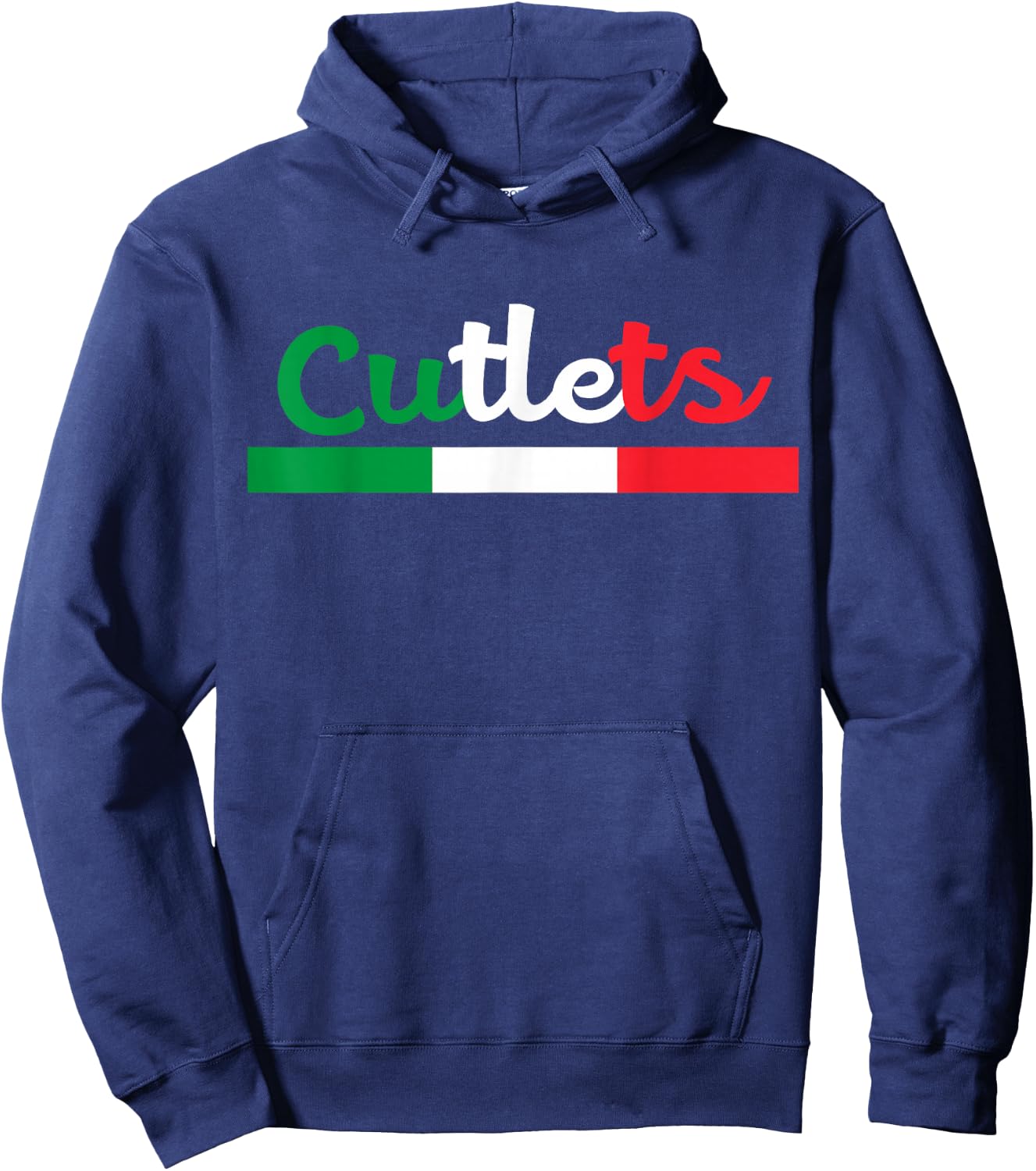 Cutlets Funny Italian Flag Football Design Hoodie - Hoodie | Navy