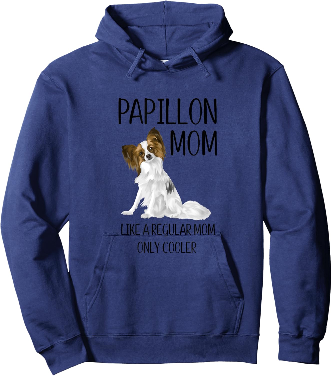 PAPILLON MOM cute funny design girls Gift Hoodie - Hoodie | Navy