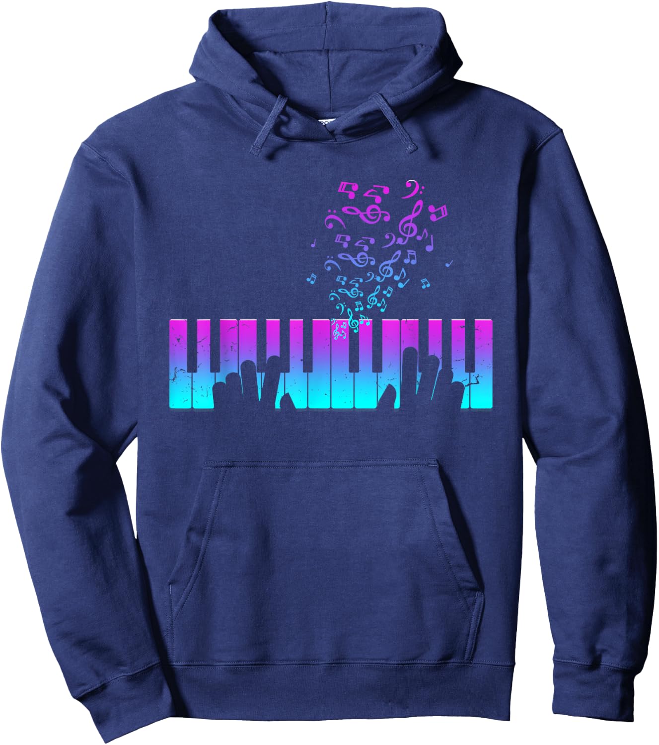 Piano player gift hands piano keyboard musician Hoodie - Hoodie | Navy