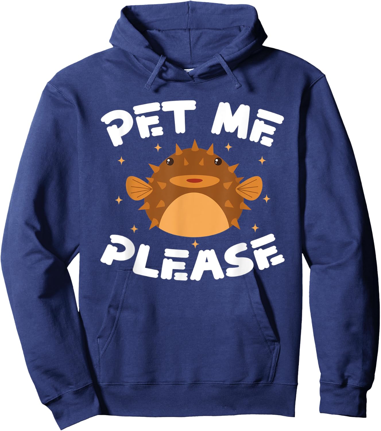 Funny Puffer Fish Design Hoodie - Hoodie | Navy