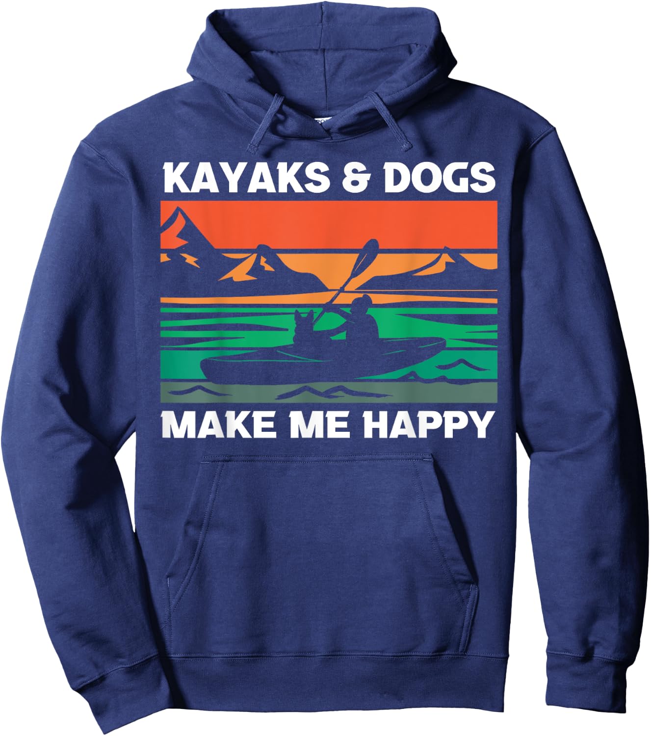 Kayaking Kayaks And Dogs Hoodie - Hoodie | Navy