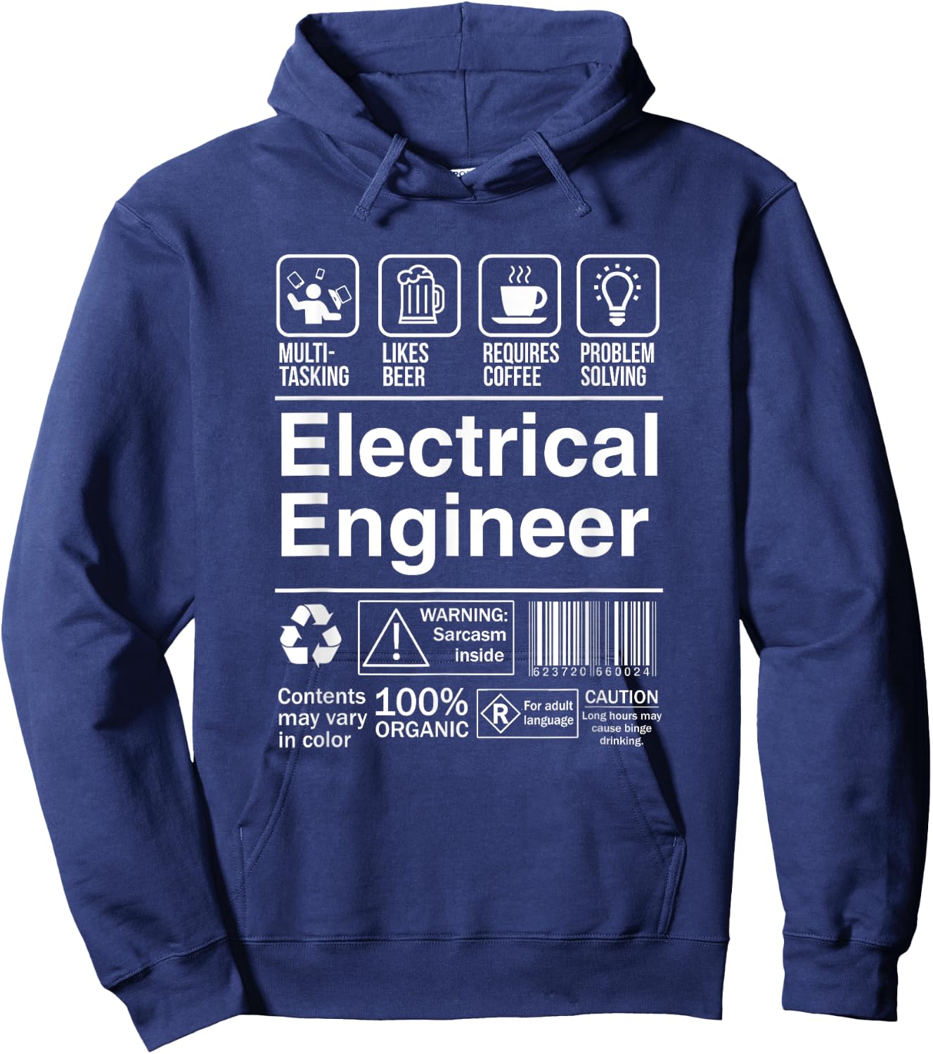 Electrical Engineer Funny Description Label Hoodie - Hoodie | Navy