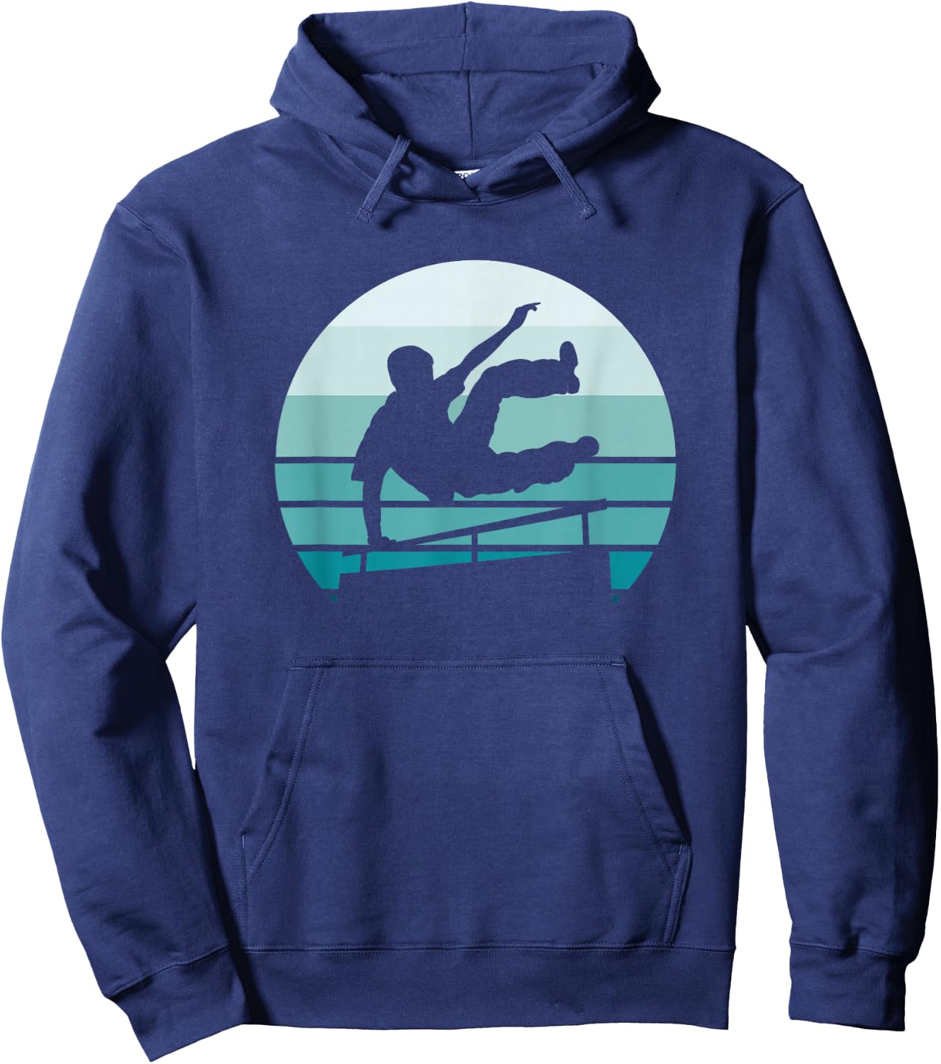 Parkour, Retro and Vintage style Silhouette Hoodie - Hoodie | Navy