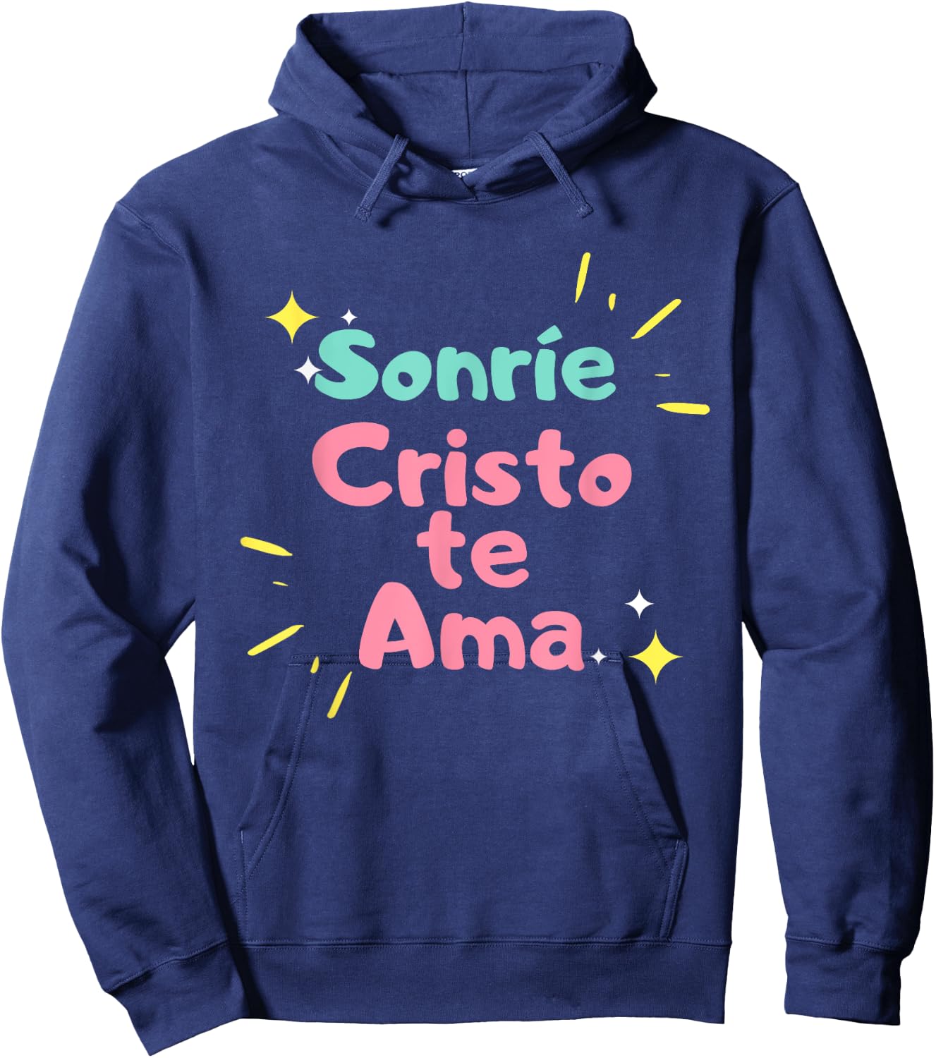 camisetas cristianas Sonrie Cristo te ama Hoodie - Hoodie | Navy