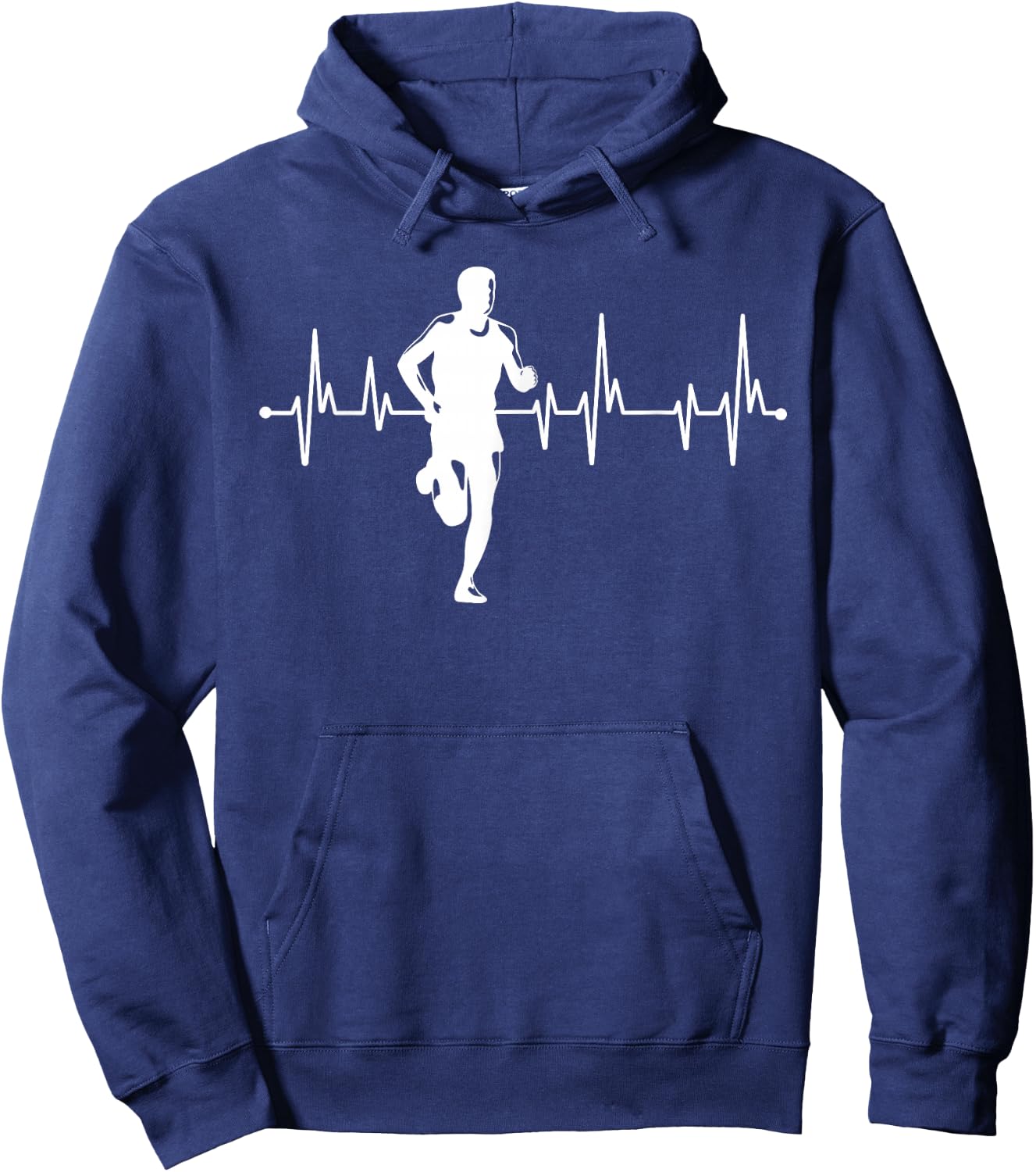 Funny Running Heartbeat for Runners Hoodie - Hoodie | Navy