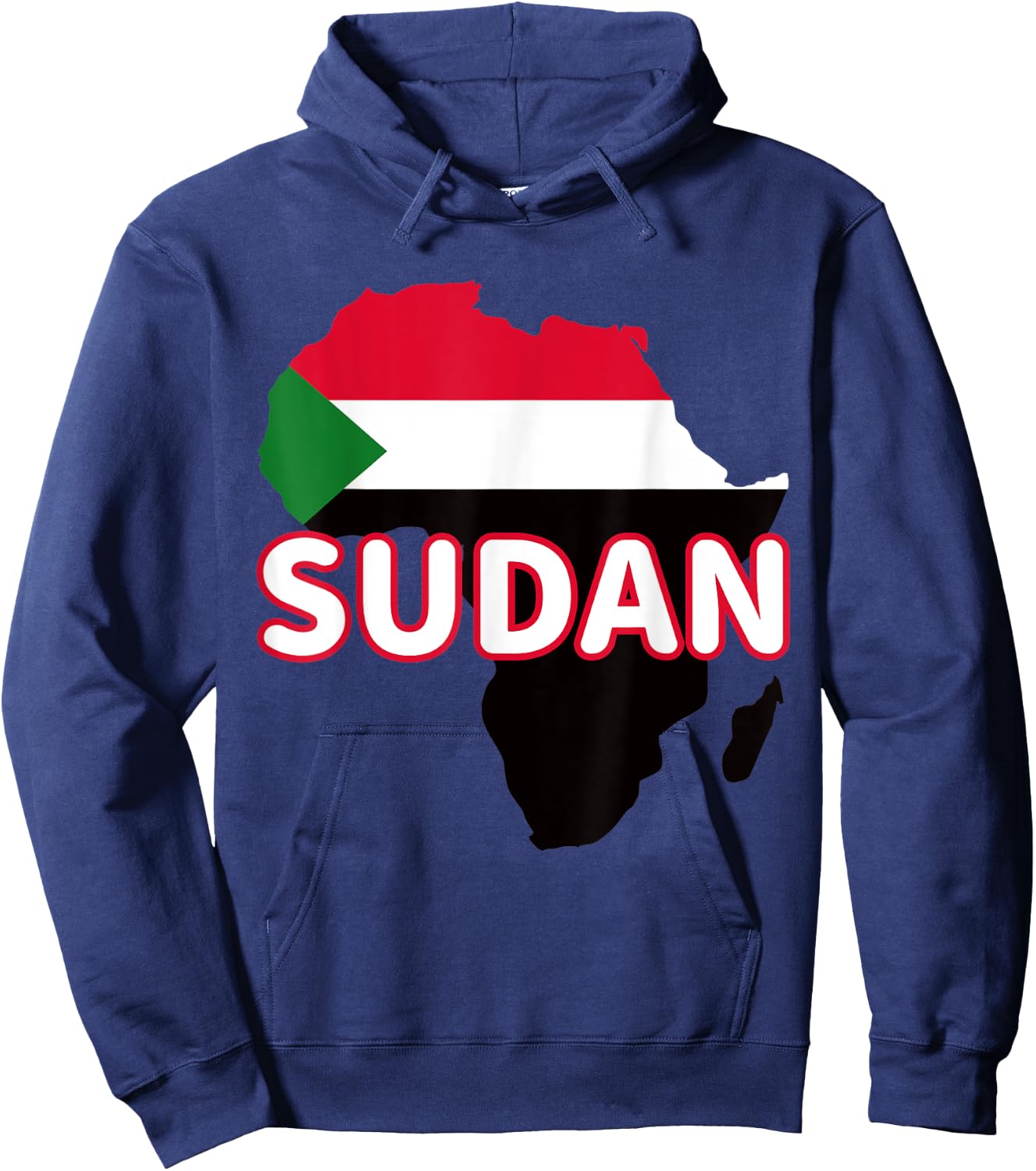 Sudan Sudanese Pride Flag Map Africa Print Hoodie - Hoodie | Navy