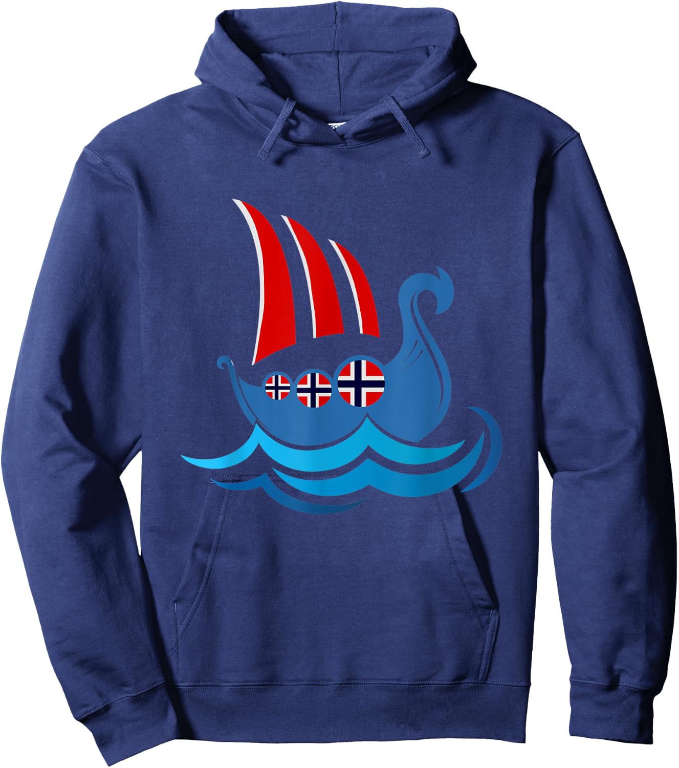 Nordic Norwegian Flag Scandinavia Ship Norway Hoodie - Hoodie | Navy