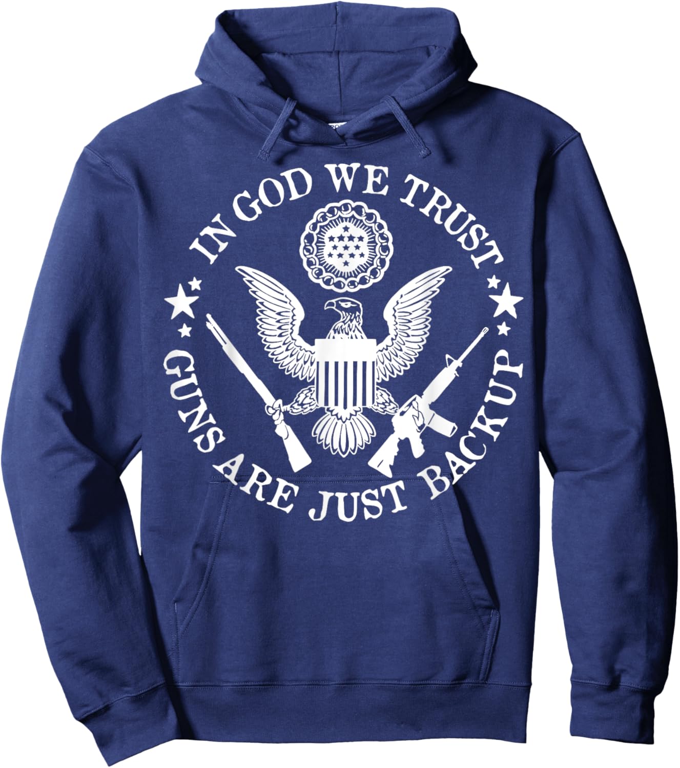 In God We Trust Guns Are Just Back Up Vintage Hoodie - Hoodie | Navy