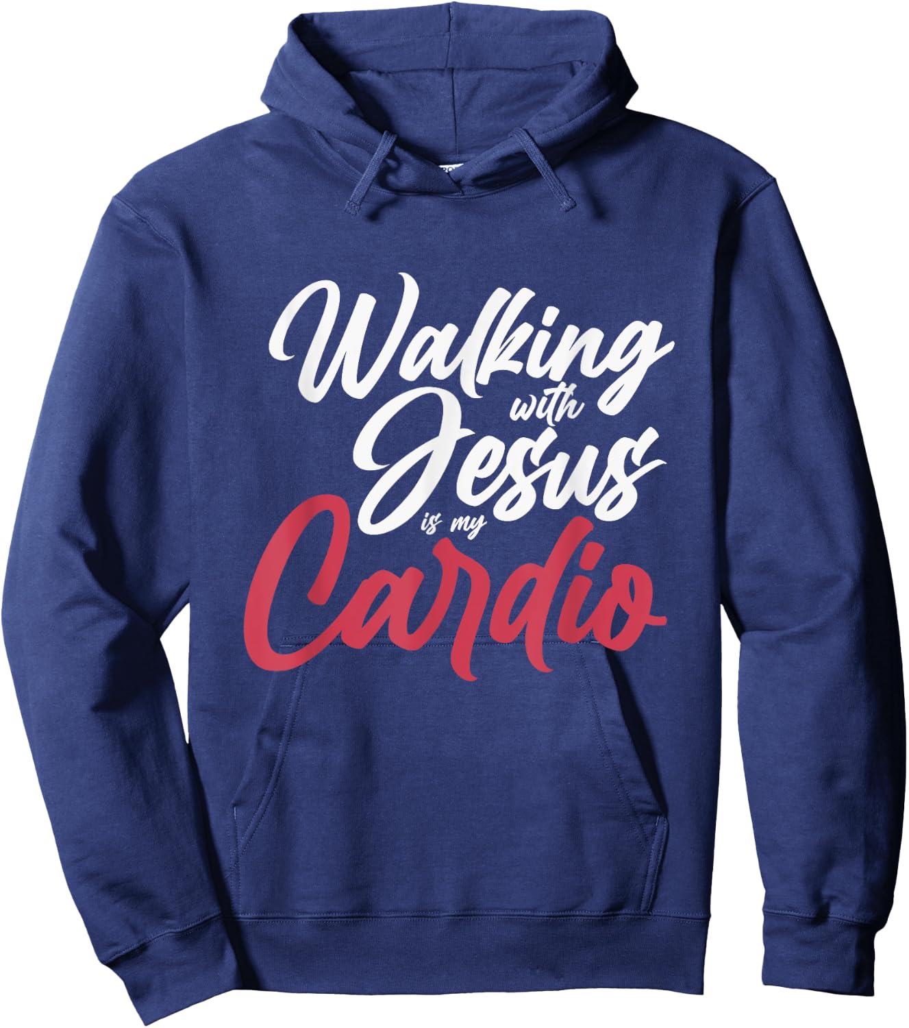 Walking With Jesus Is My Cardio Prayer Hoodie - Hoodie | Navy