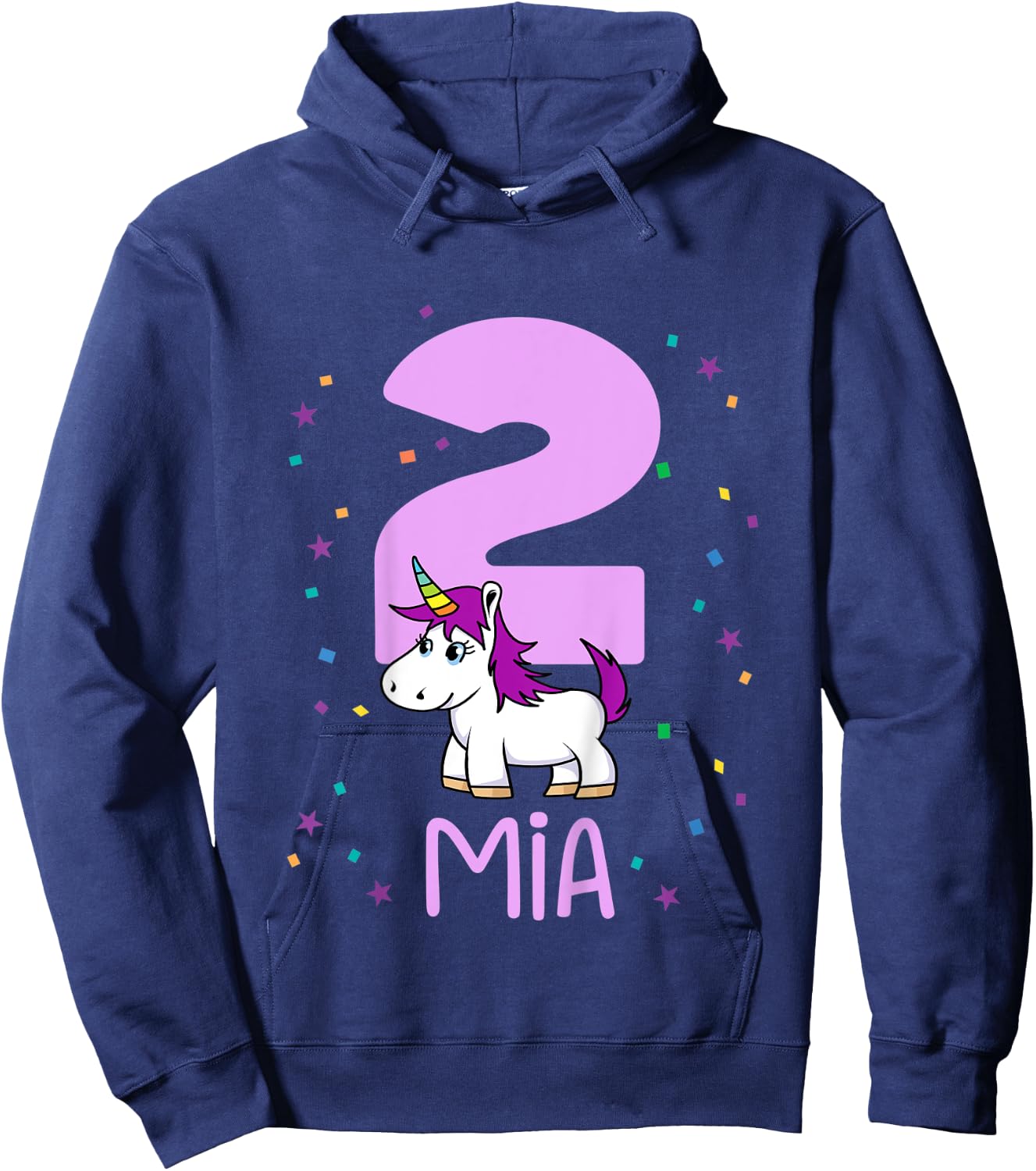 Kids I am 2 years and my name is Mia Hoodie - Hoodie | Navy