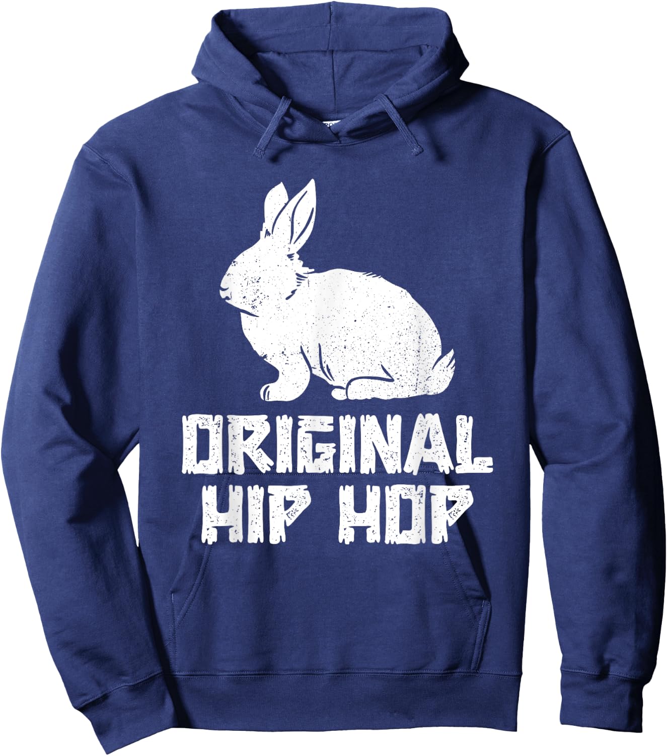 Original Hip Hop Bunny Easter Day Vintage Hoodie - Hoodie | Navy