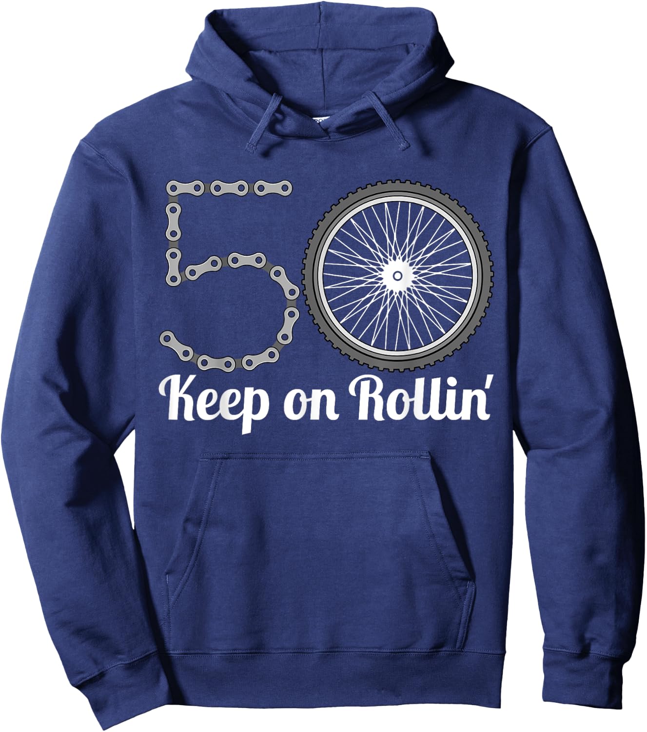 50th Birthday Present Cyclist Bicycle Rider Hoodie - Hoodie | Navy