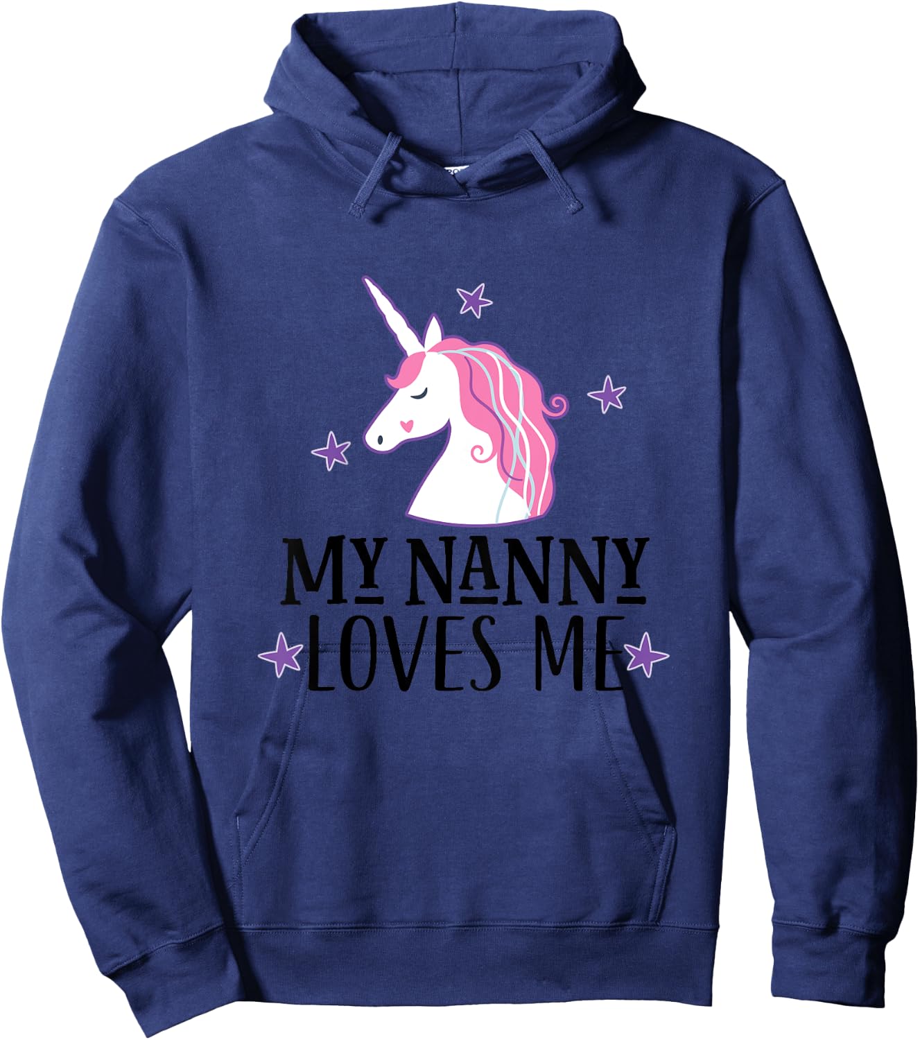 My Nanny Loves Me Unicorn Granddaughter Hoodie - Hoodie | Navy