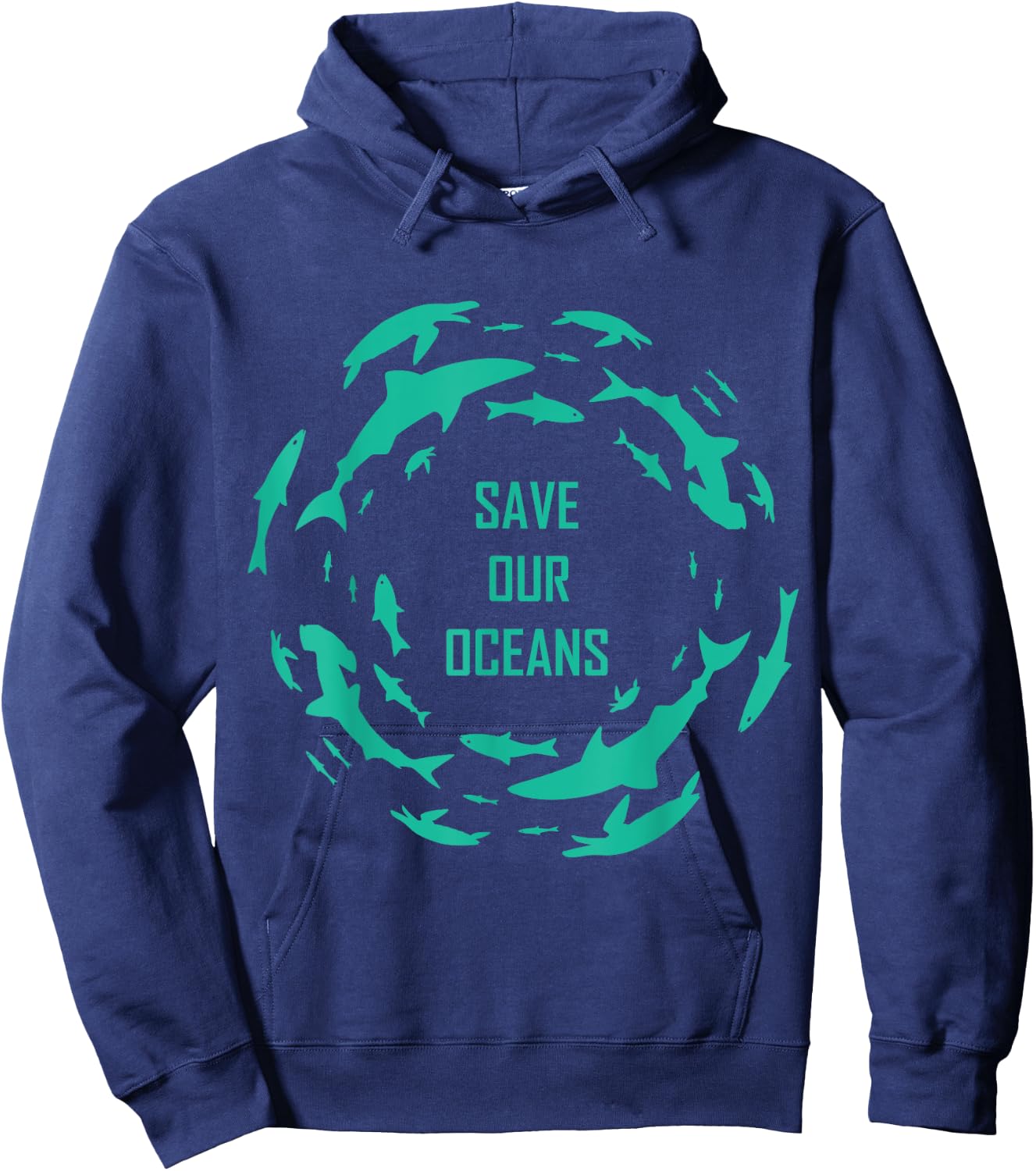 Shark Shirt Save Our Oceans Diving Hoodie - Hoodie | Navy
