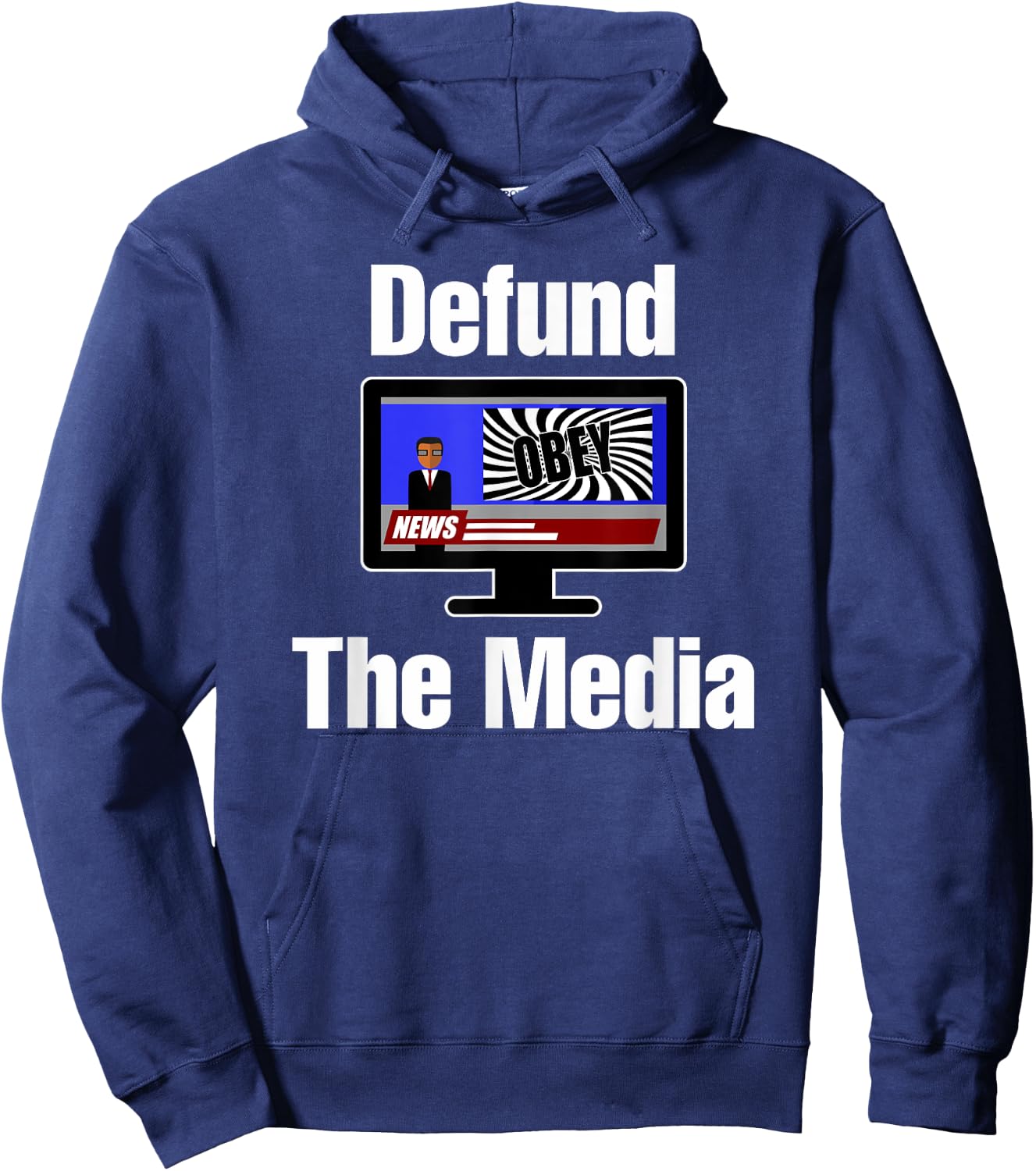 Defund The Media Shirt Fake News Propaganda Hoodie - Hoodie | Navy