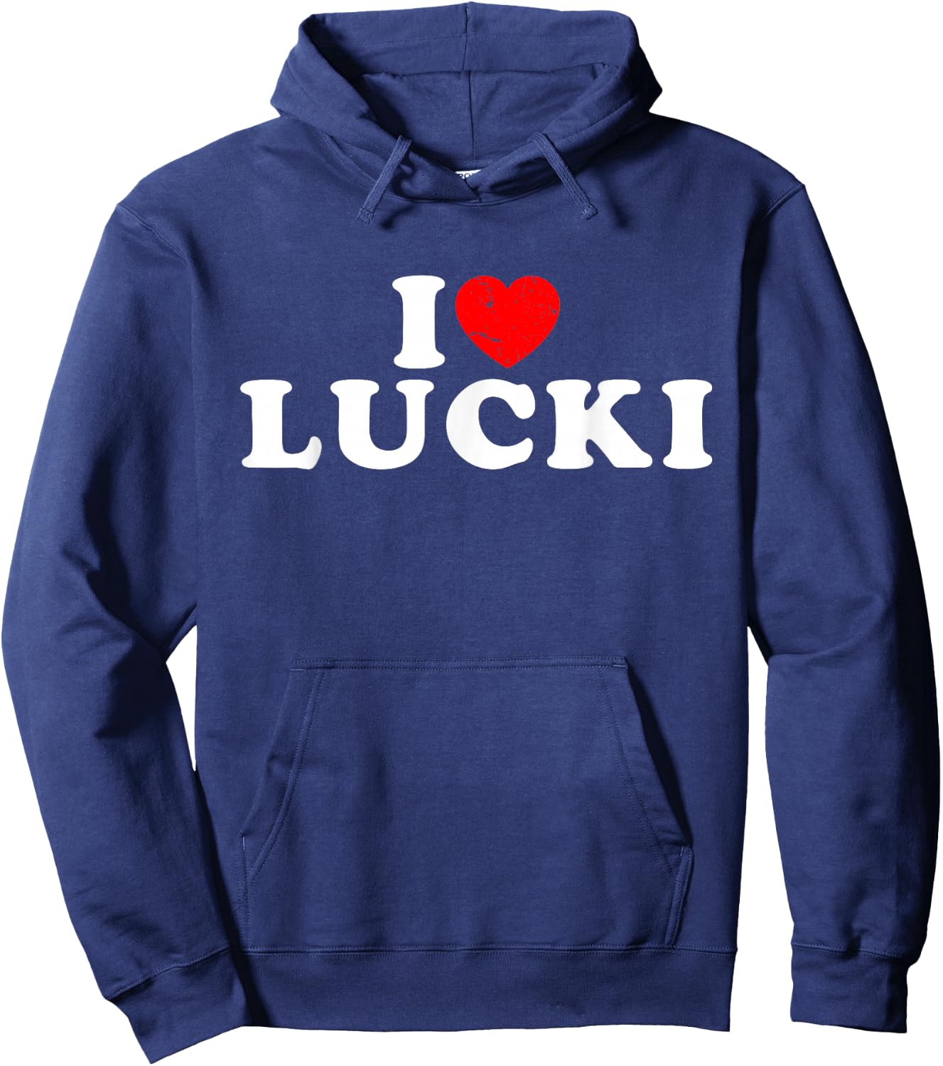 I Love Lucki I Heart Lucki - Red Heart Hoodie - Hoodie | Navy