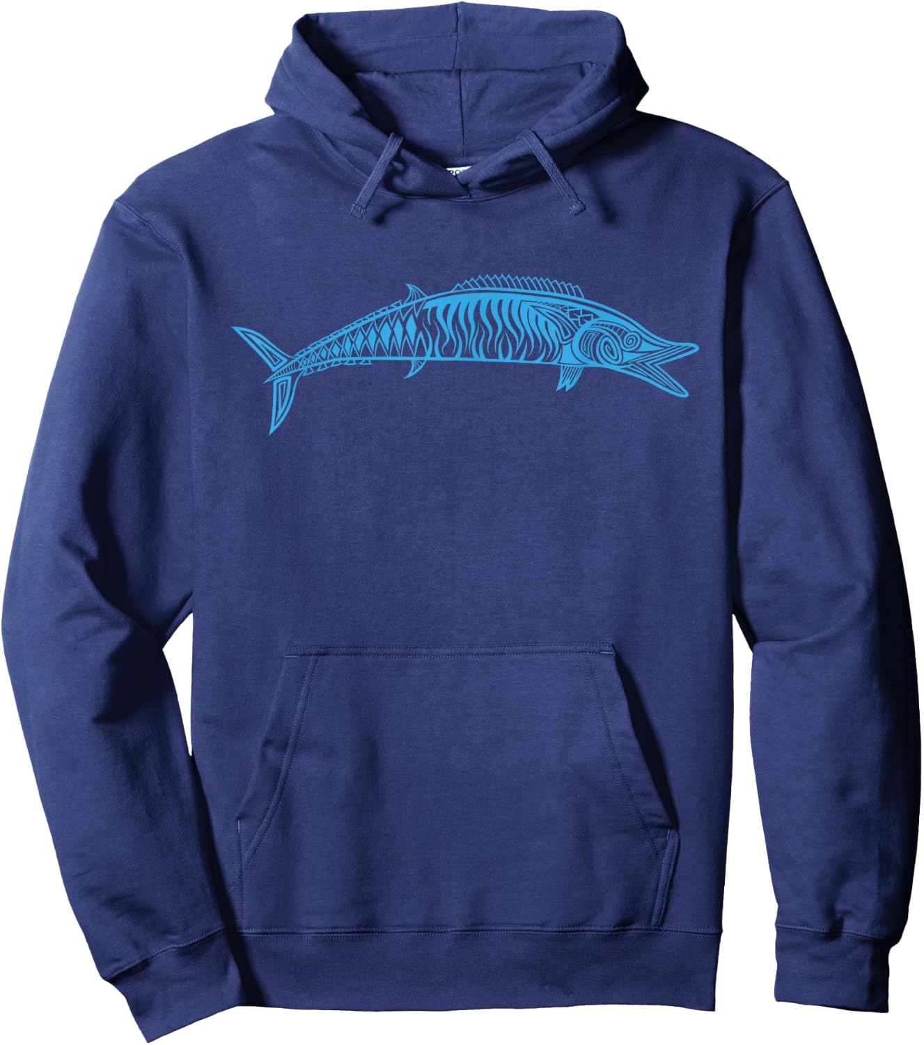 Wahoo Fishing Native Hawaiian - Hawaiian Tribal Hoodie - Hoodie | Navy