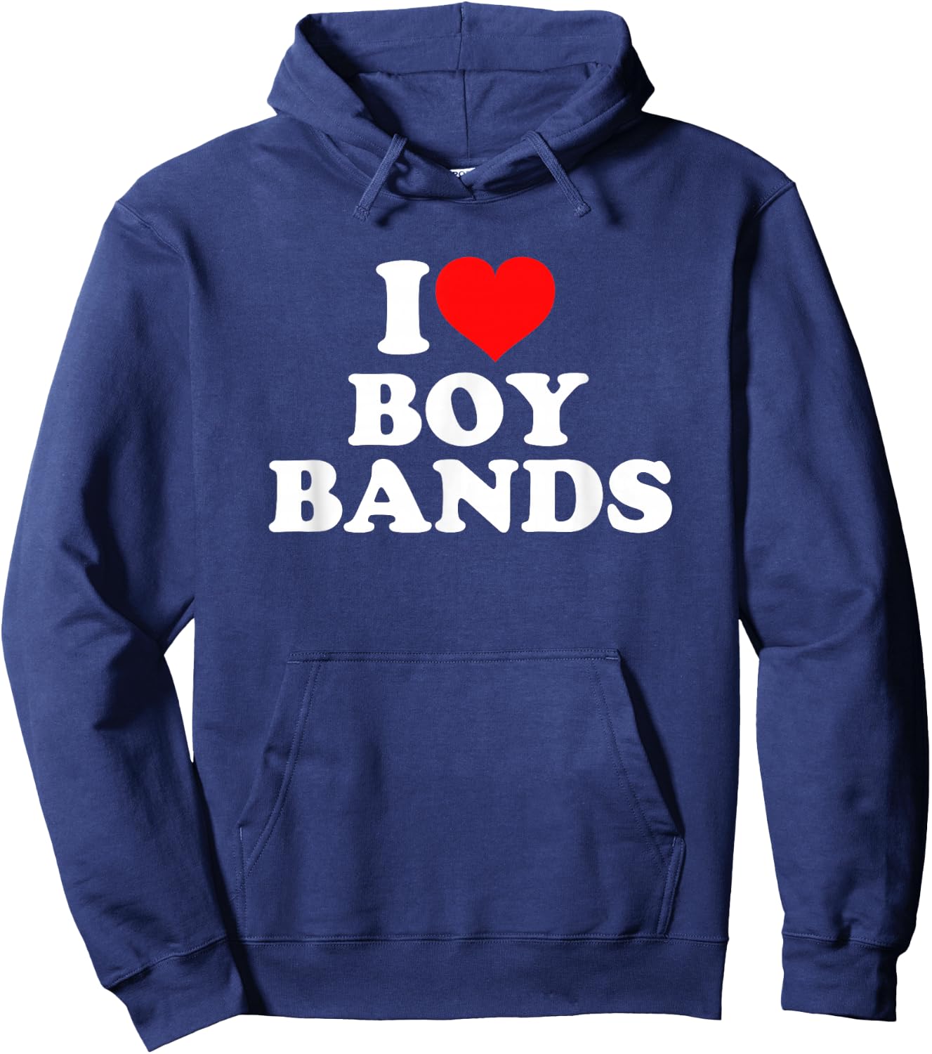 I Love Heart Boy Bands Hoodie - Hoodie | Navy