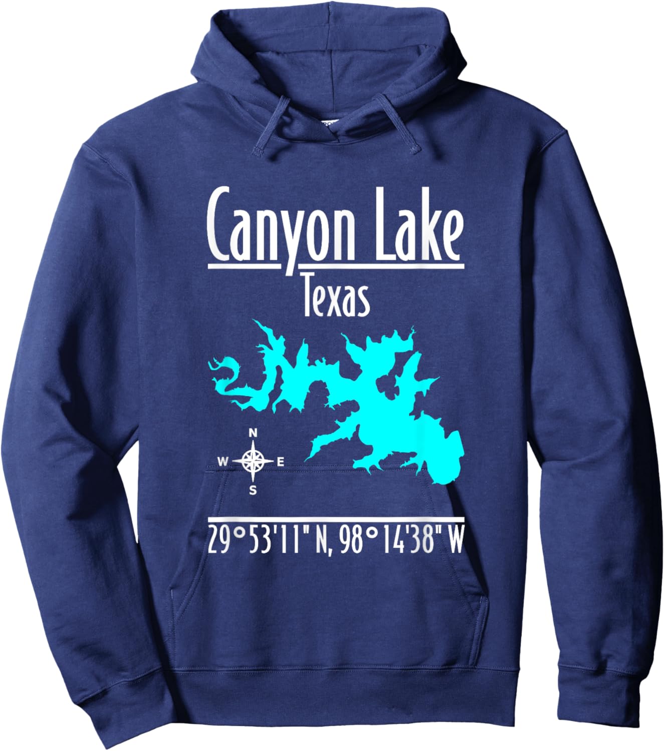 Modern Canyon Lake - Texas Hoodie - Hoodie | Navy