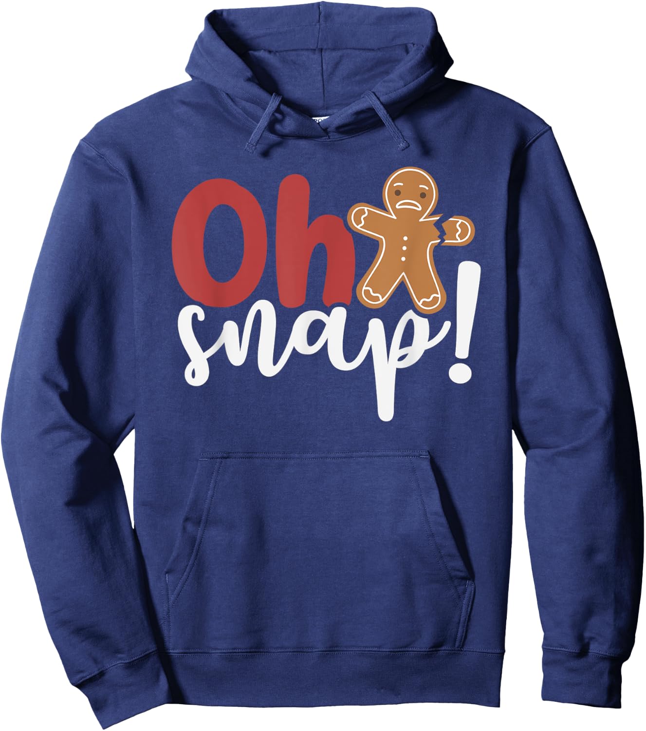 Oh Snap Christmas Ginger Bread Man Broken Arm Hoodie - Hoodie | Navy
