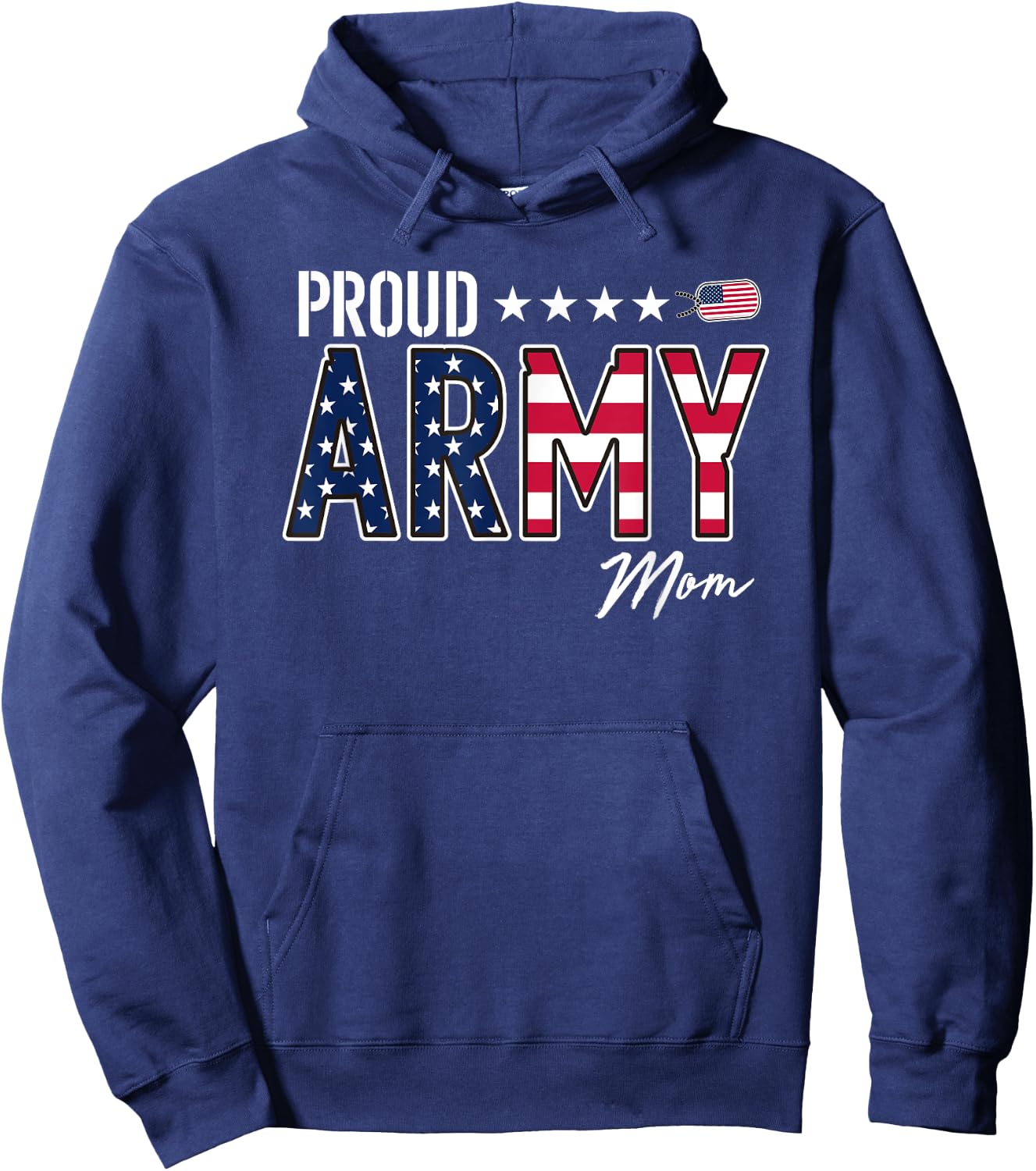 US Flag Proud Army Mom Men Hoodie - Hoodie | Navy