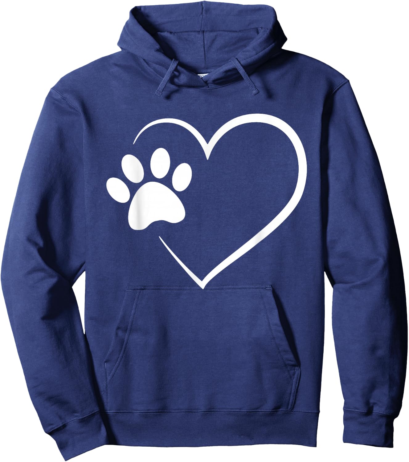 Dog Paw Heart - Dog Lover Gift Dog Moms Hoodie - Hoodie | Navy