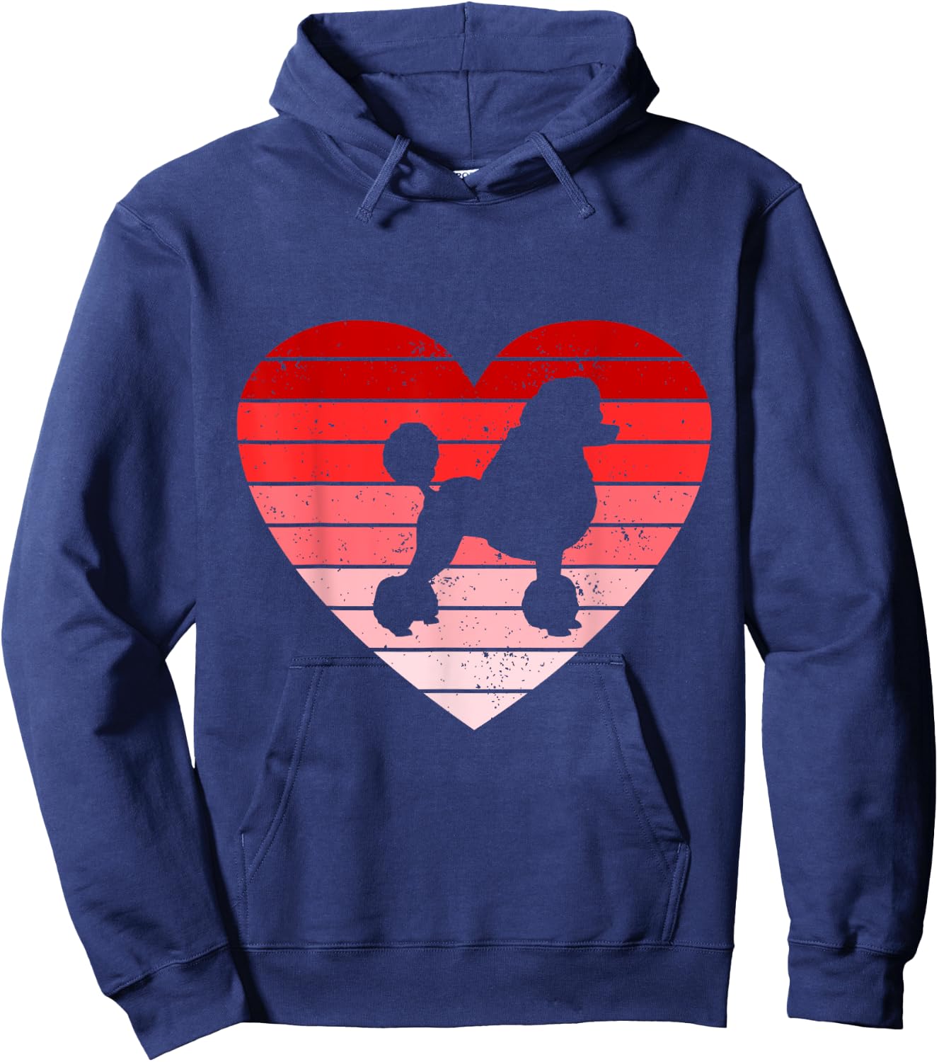 Retro style Valentines day Poodle Lover Gift Hoodie - Hoodie | Navy