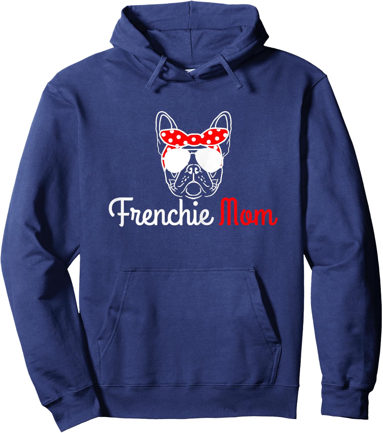 Frenchie Mom Vintage Funny Dog French Bulldog Hoodie - Hoodie | Navy