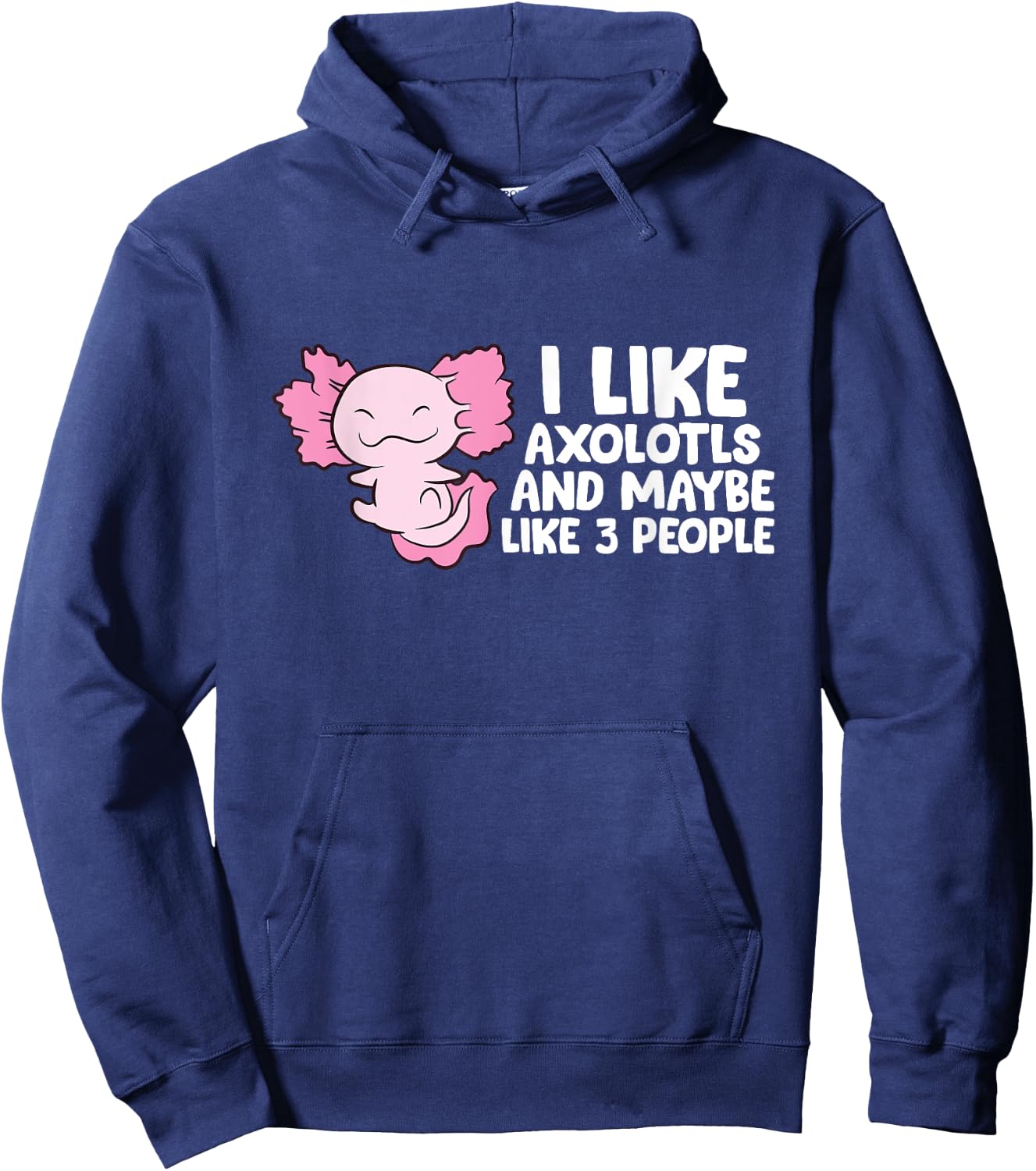 I Like Axolotls And Maybe Like 3 People Hoodie - Hoodie | Navy