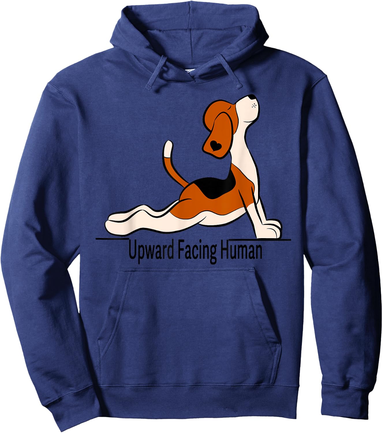 Upward Facing Human - men funny dog yoga Hoodie - Hoodie | Navy