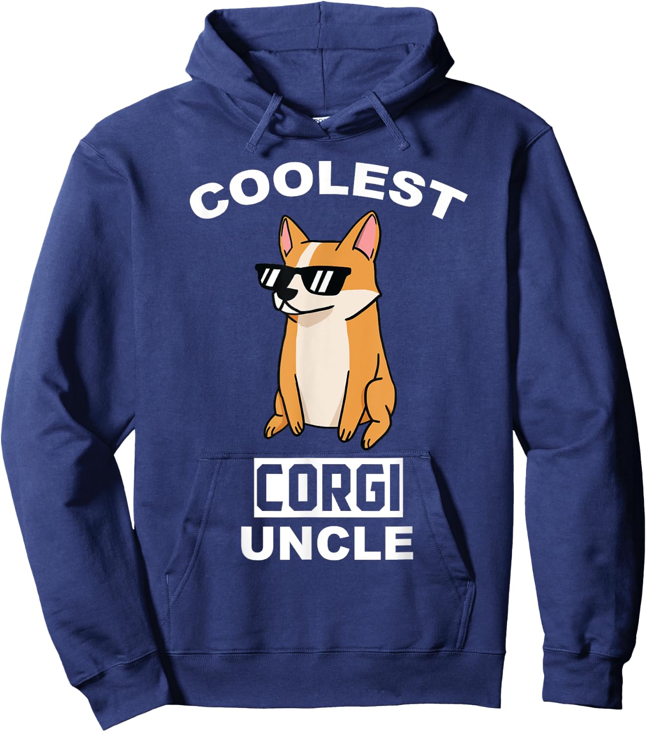 Coolest Corgi Uncle Funny Dog Men Women Hoodie - Hoodie | Navy