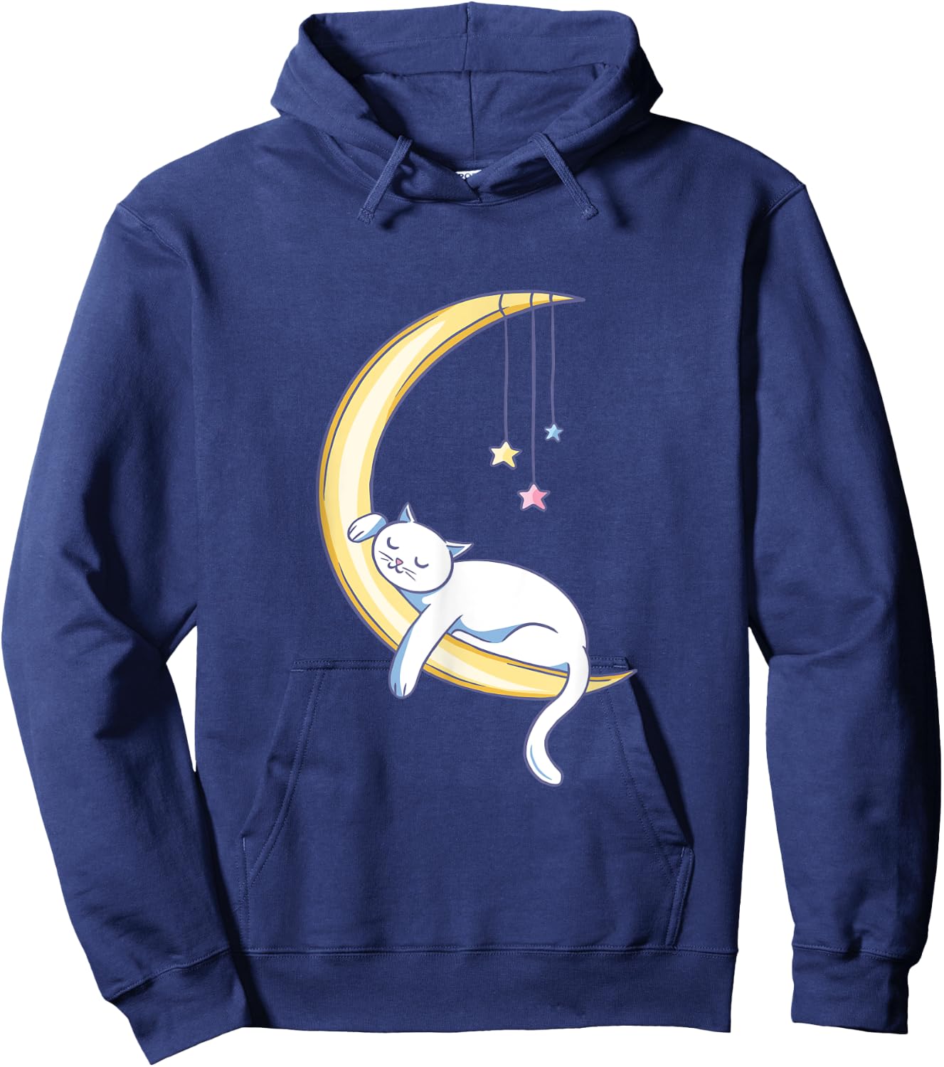 Sleeping Cat On Moon Hoodie - Hoodie | Navy