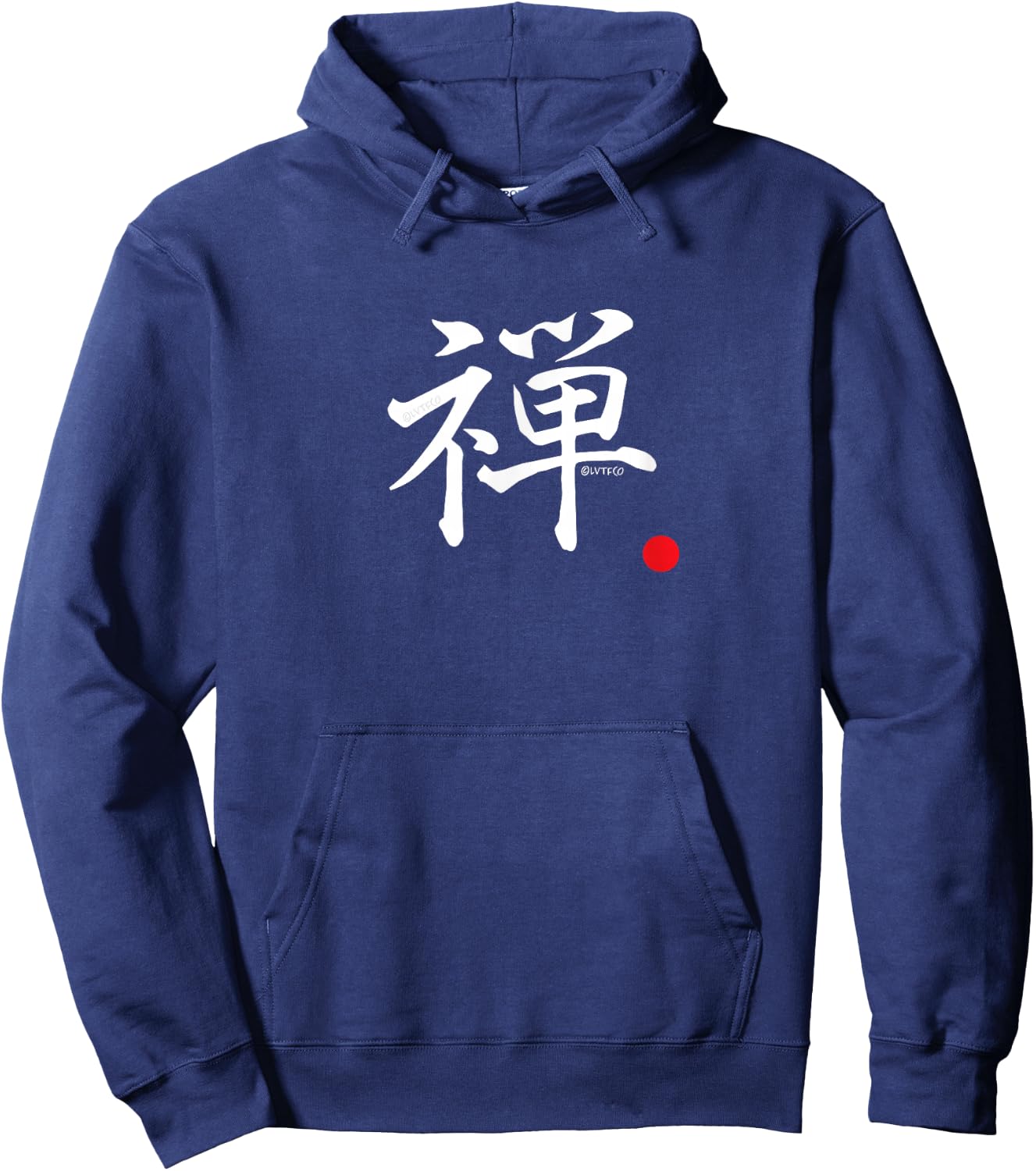 “Zen” Traditional Japanese Kanji Character Word Hoodie - Hoodie | Navy