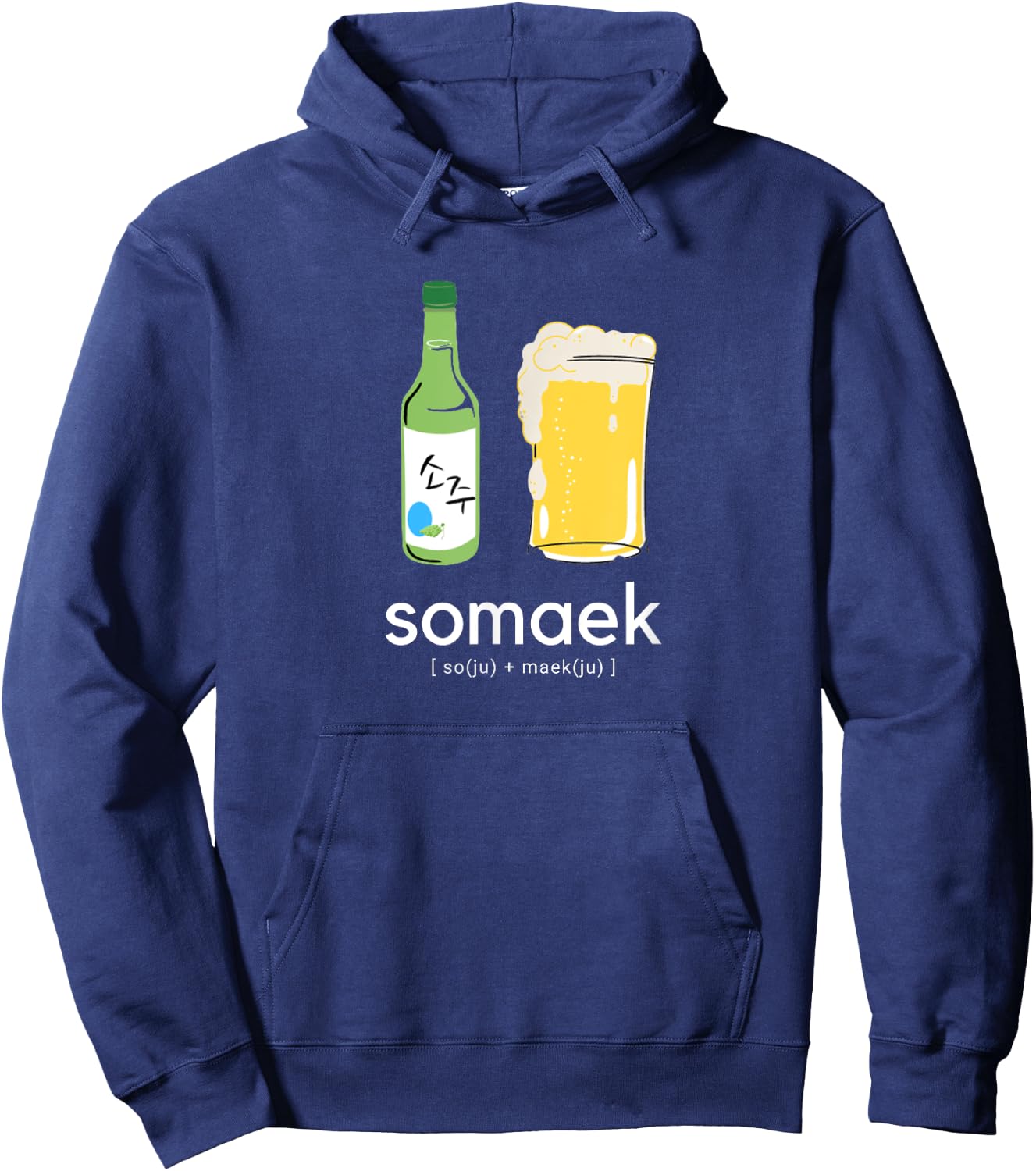 Somaek Soju Maekju KDrama Kpop Korean Hoodie - Hoodie | Navy