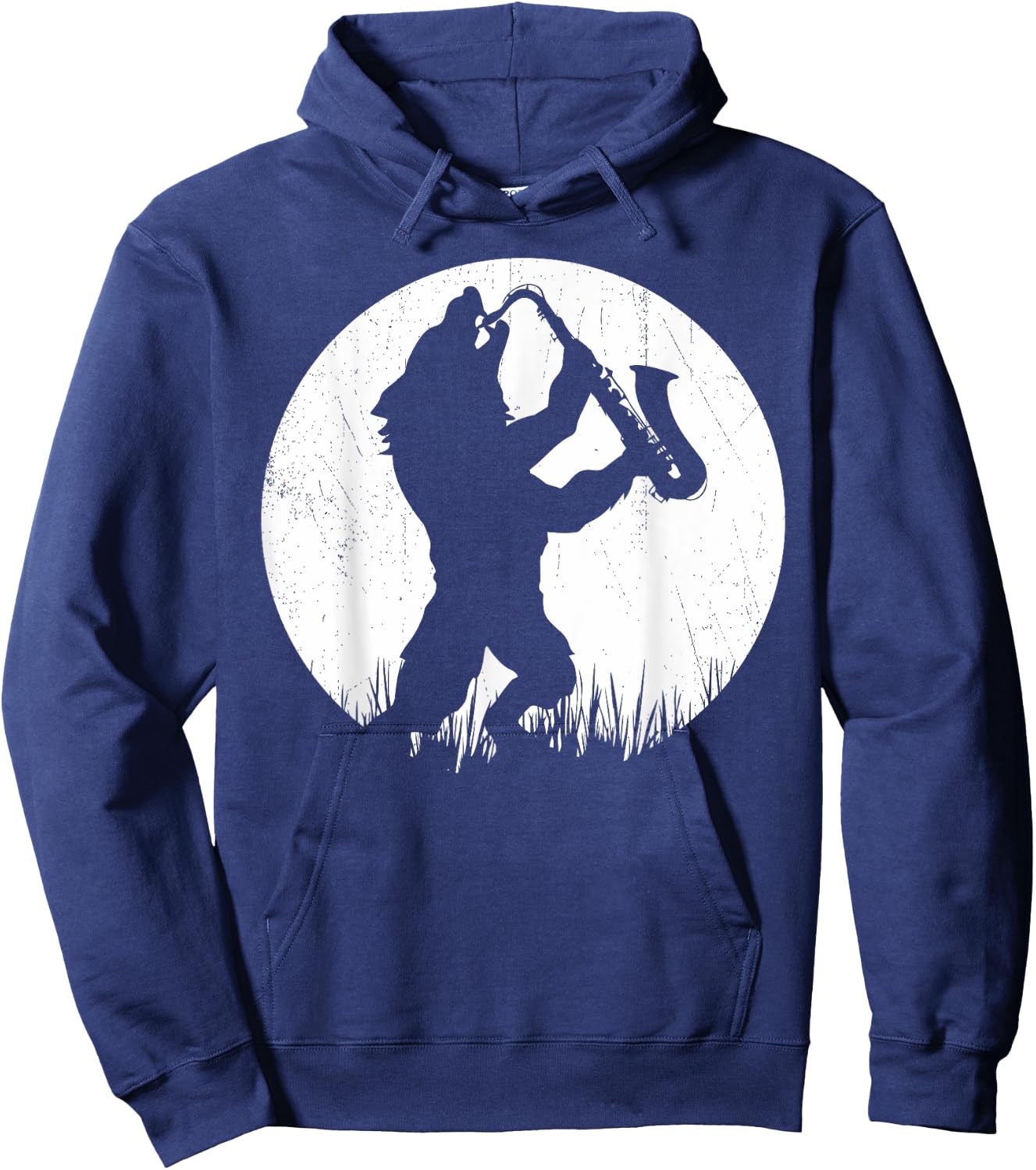 Werewolf Saxophone Player Moonlight Silhouette Hoodie - Hoodie | Navy