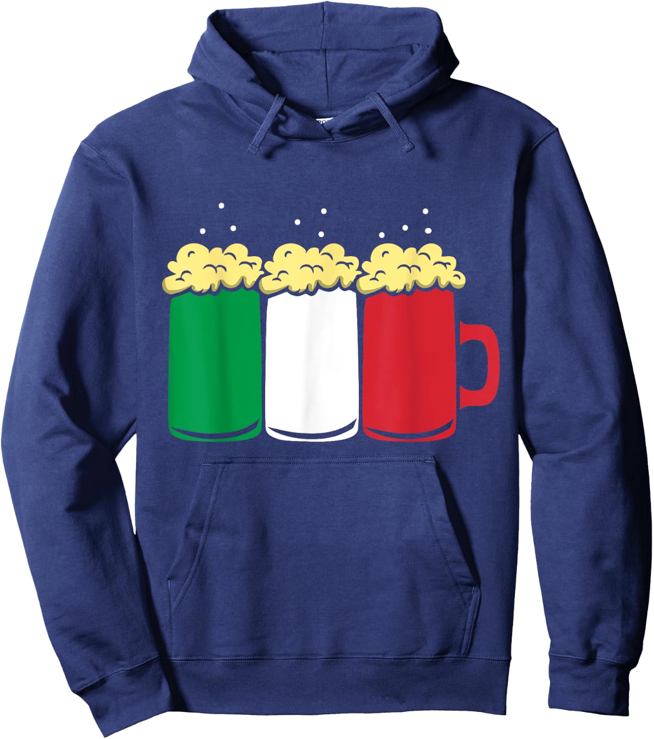 Italy Flag Design for Beer Drinker Men Hoodie - Hoodie | Navy