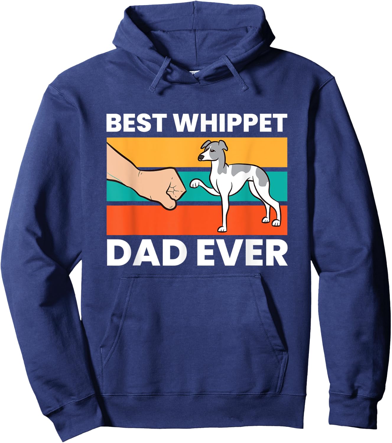 Pet Whippet Best Whippet Dad Ever Hoodie - Hoodie | Navy