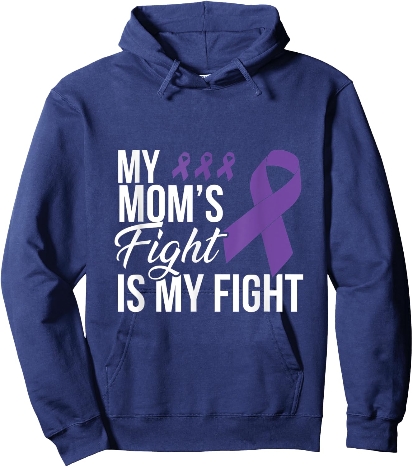 Leiomyosarcoma Fight Cancer Ribbon Hoodie - Hoodie | Navy