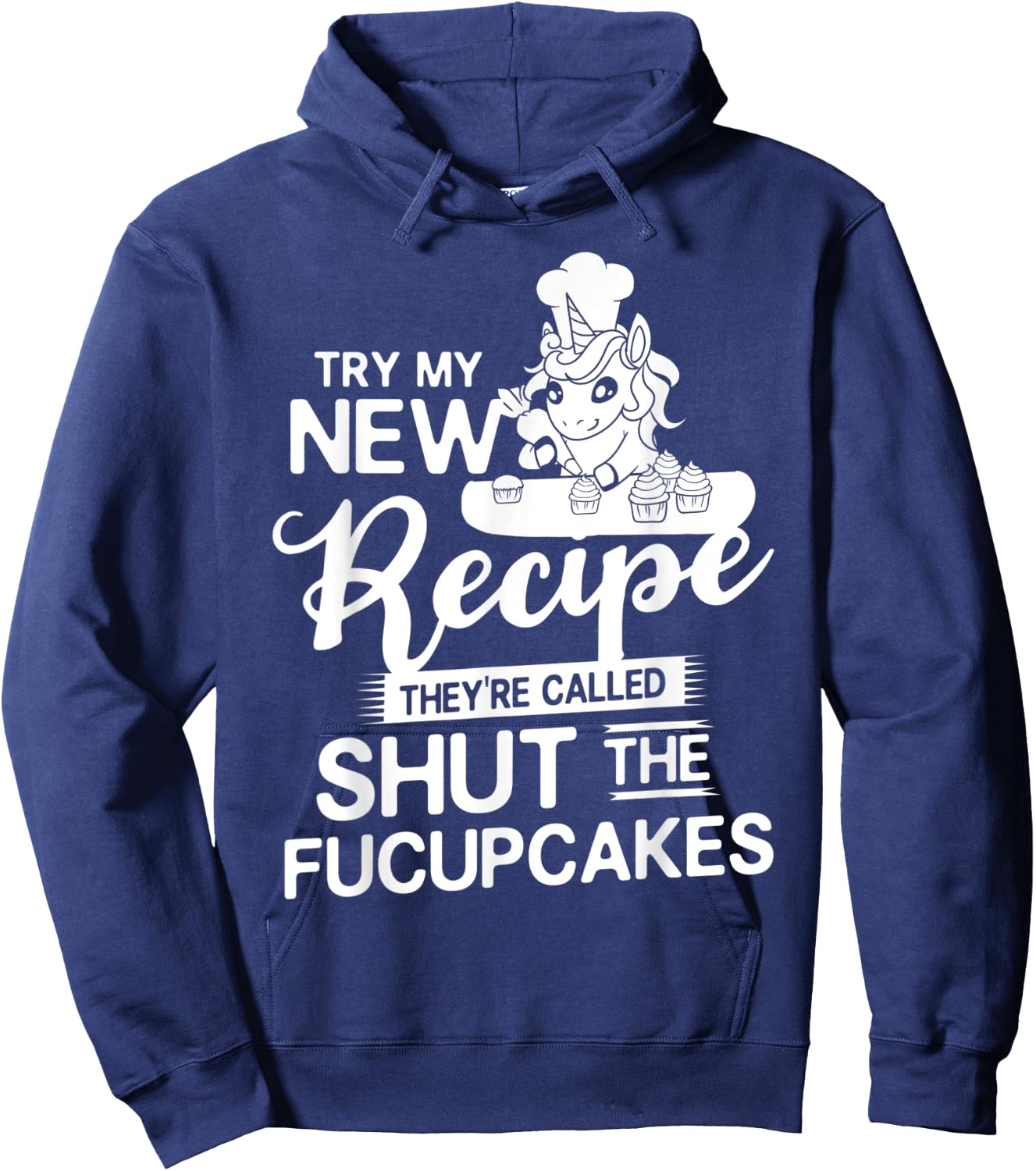Shut The Fucupcake Gift Baking Unicorn Hoodie - Hoodie | Navy