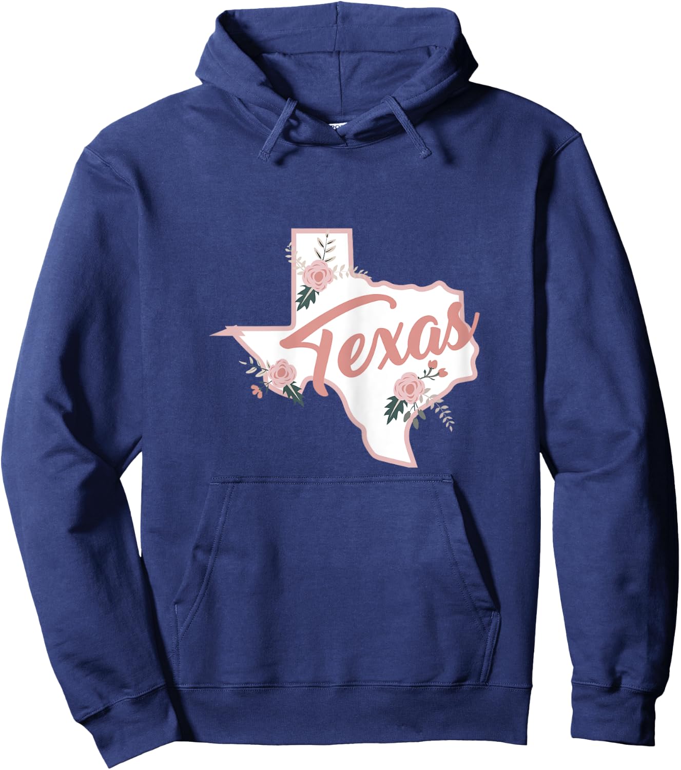 Cute Texas State Floral Rose Hoodie - Hoodie | Navy