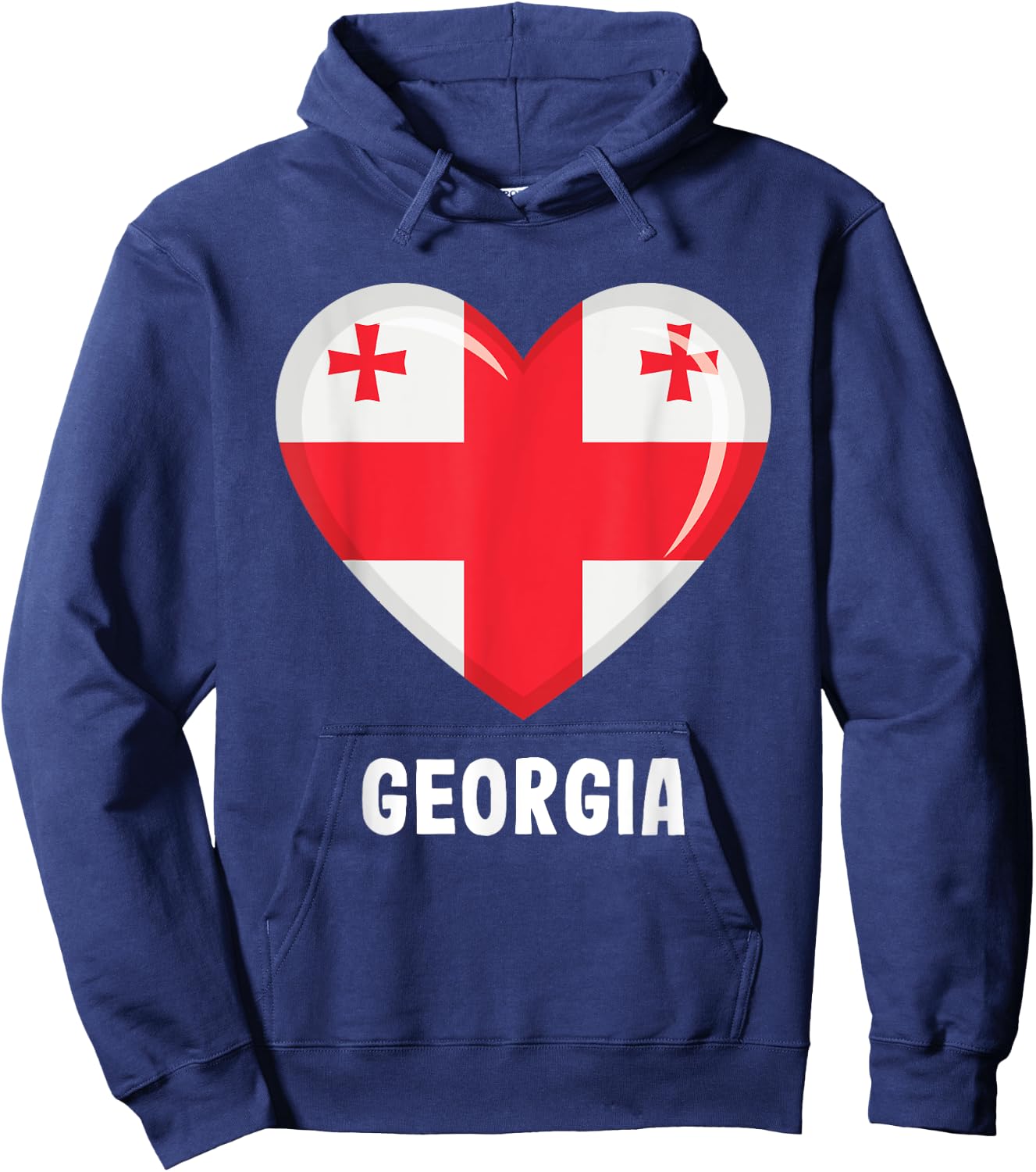 Georgian Flag Jersey Hoodie - Hoodie | Navy