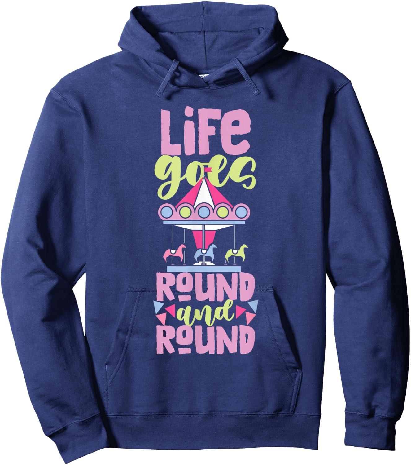 Carousel Horse Merry-Go-Round Girls and Women Hoodie - Hoodie | Navy