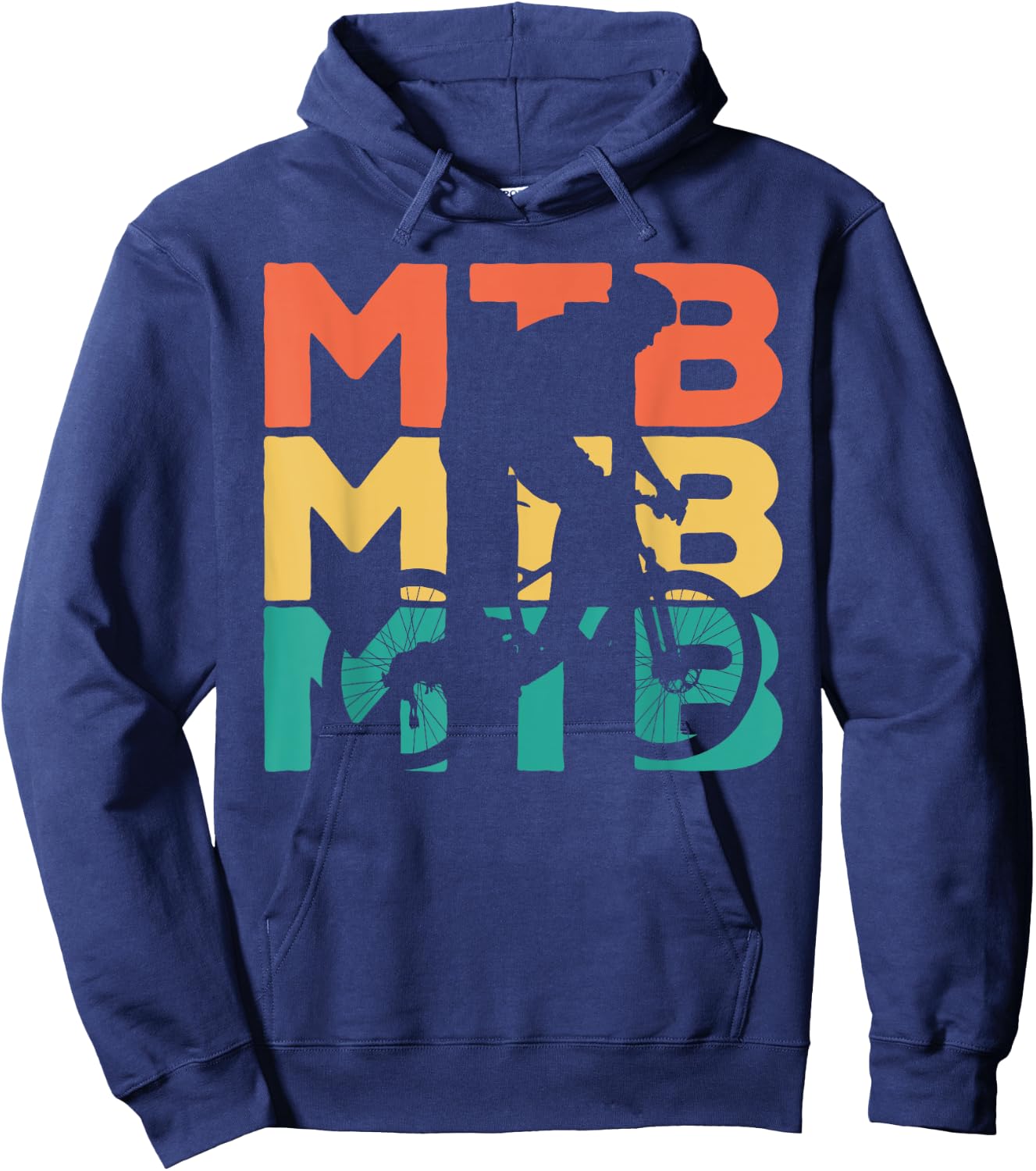 Retro Vintage MTB Gift Mountain Bikers Hoodie - Hoodie | Navy