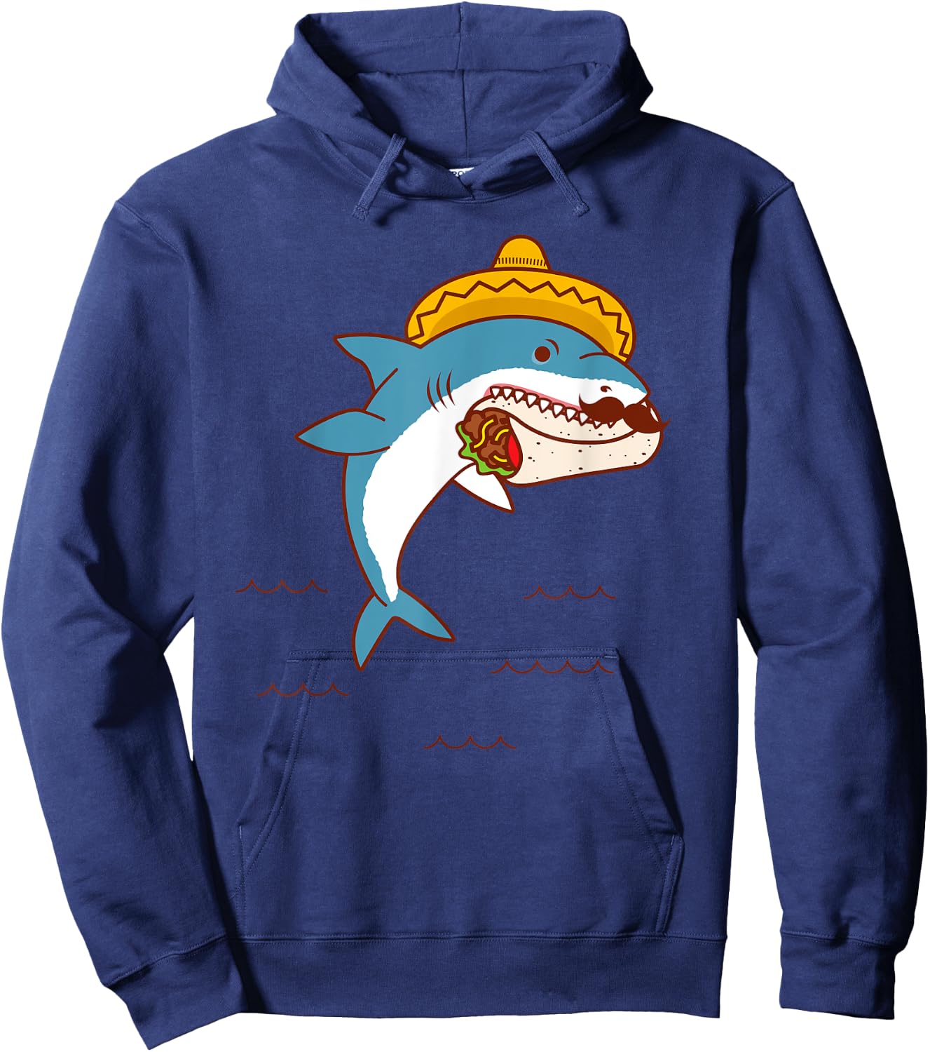 Mexican Shark Eating Burrito Hoodie - Hoodie | Navy