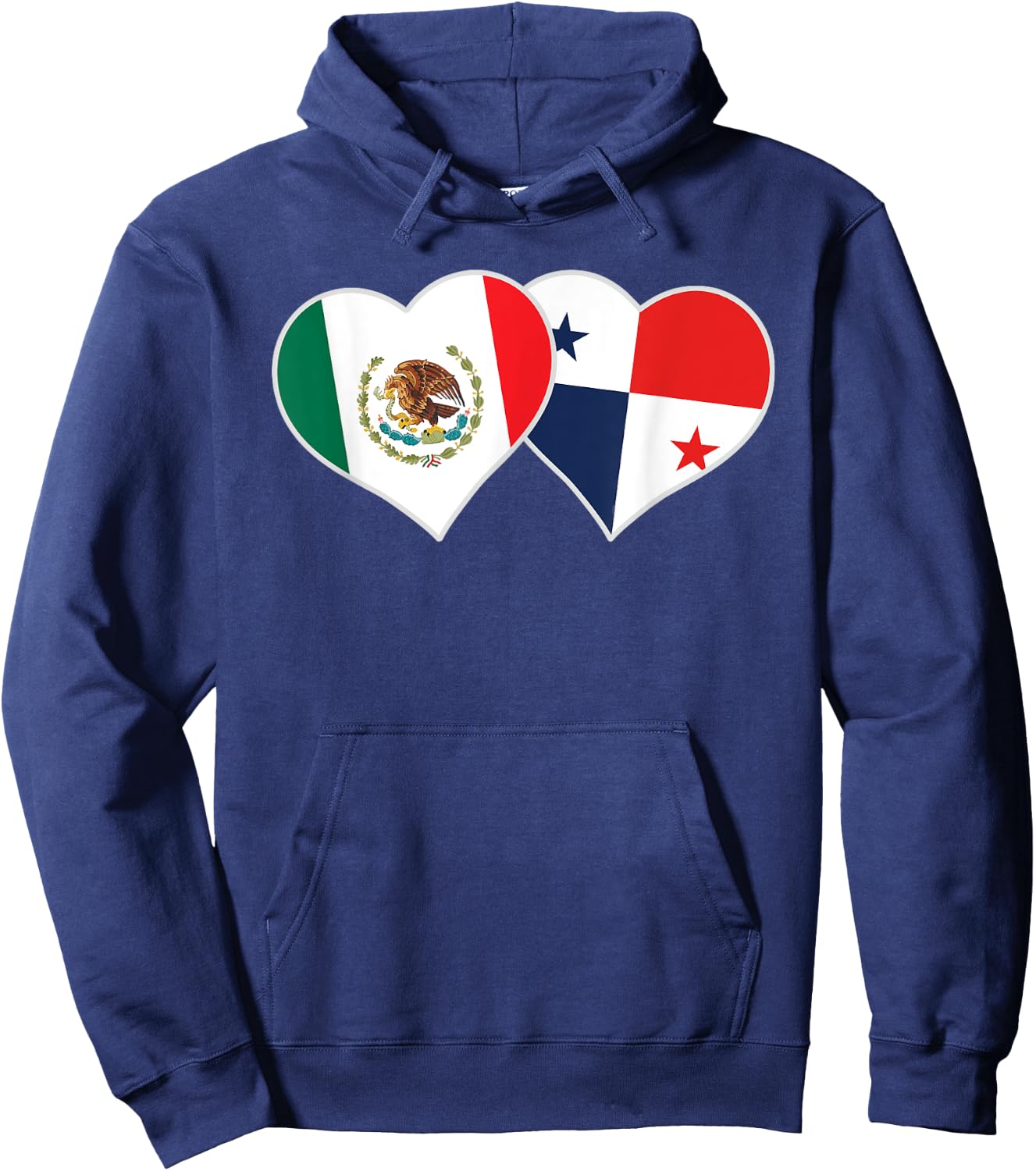 Mexican Panamanian Flag Heart Mexico Panama Hoodie - Hoodie | Navy