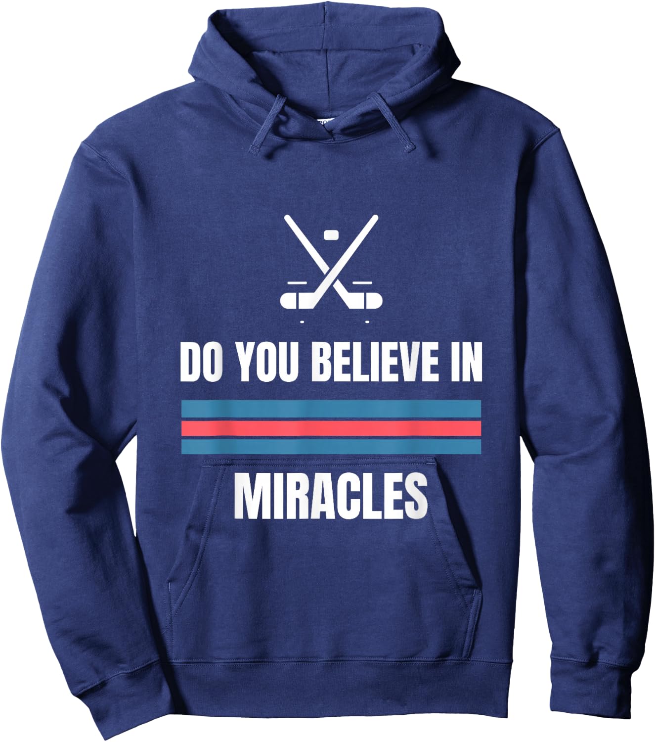 Do You Believe in Miracles? American Hockey Hoodie - Hoodie | Navy