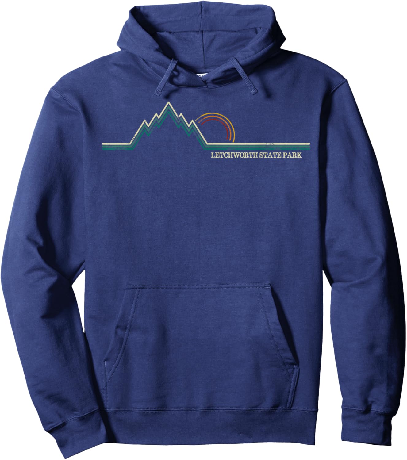 Letchworth State Park Mountain Retro Hoodie - Hoodie | Navy