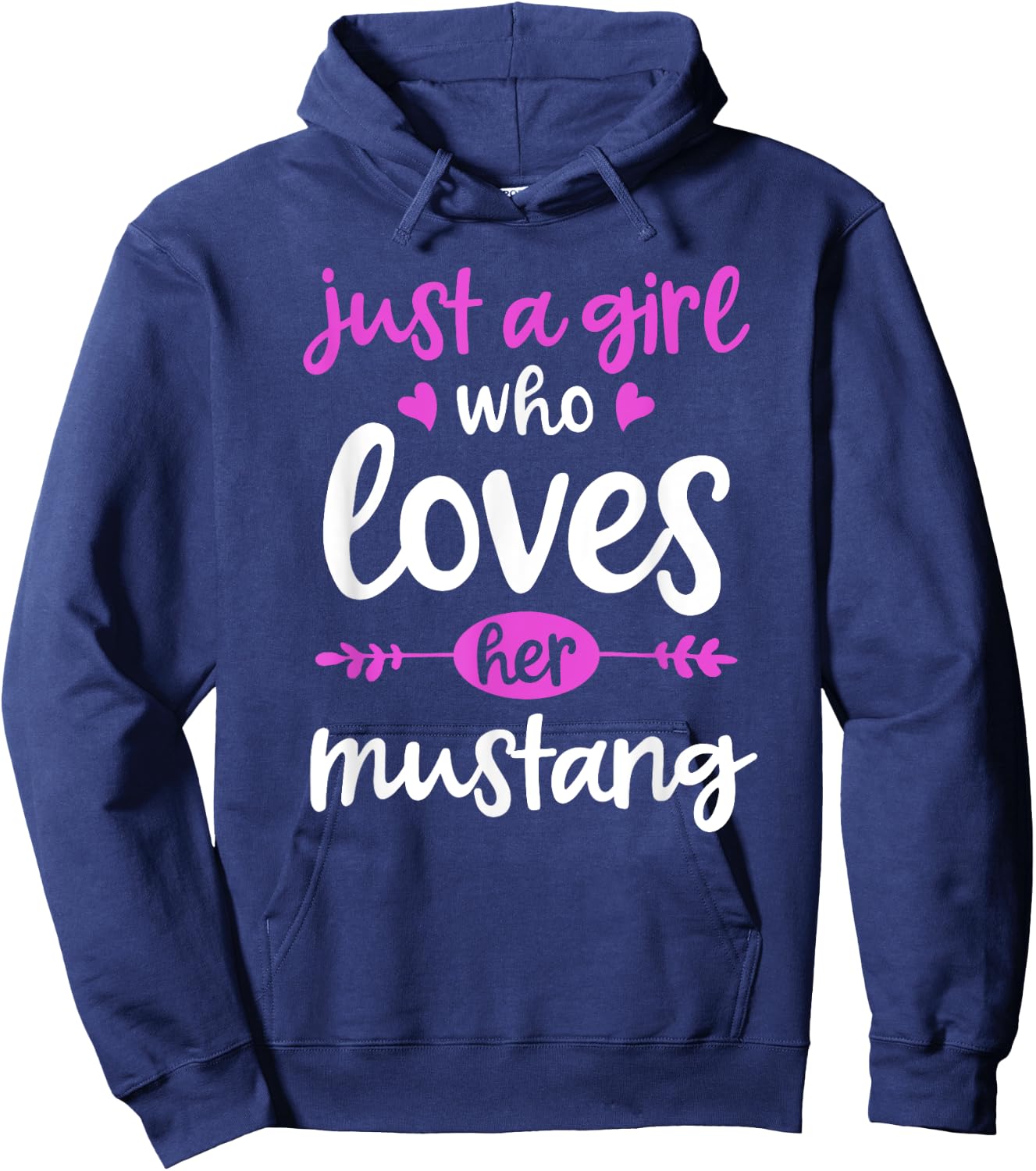 Just a Girl Who Loves Her Mustang Horse Hoodie - Hoodie | Navy